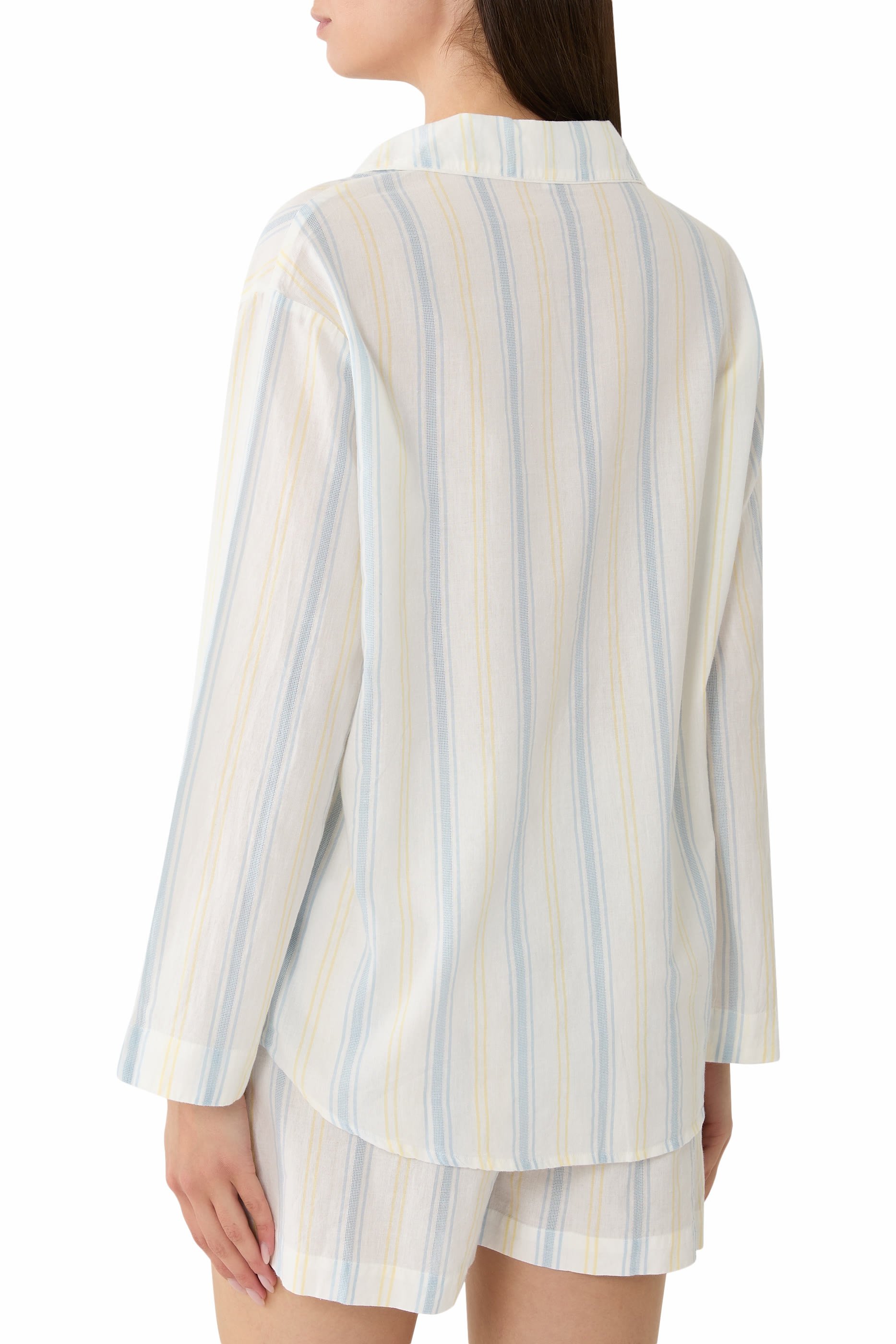  Organic Cotton Stripe Relaxed Pajama Shirt