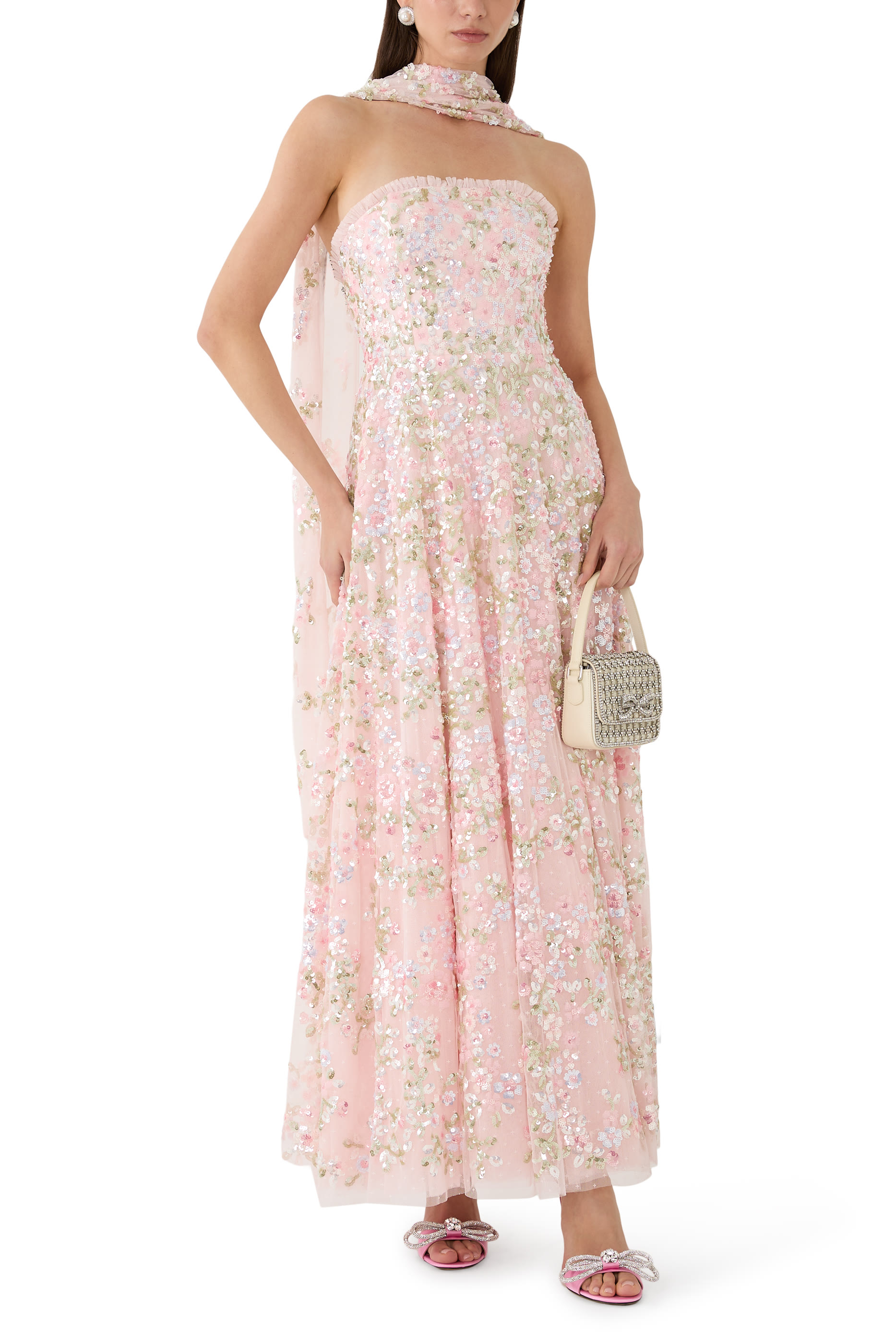 Dream Garland Strapless Gown 