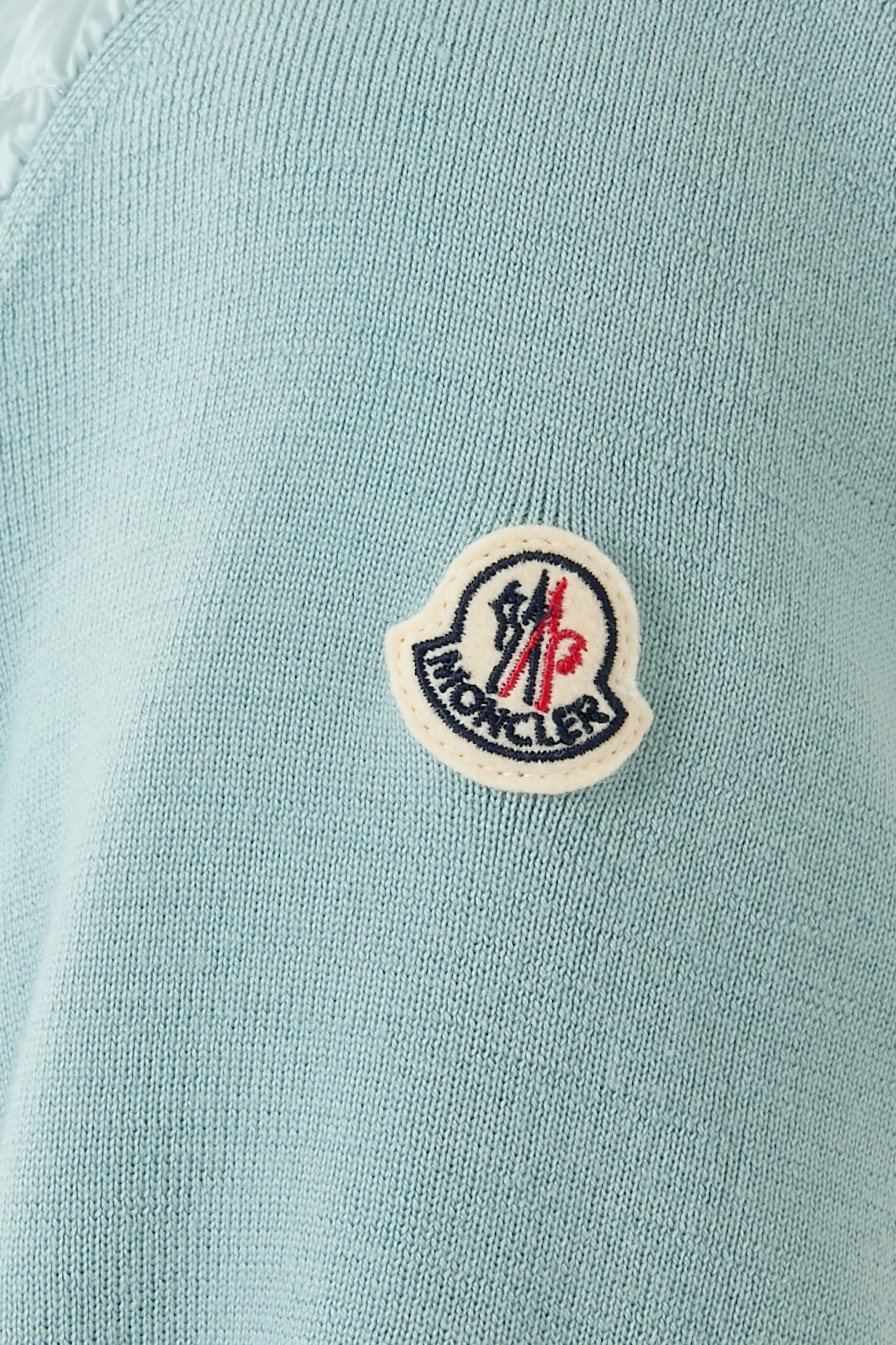  Padded Wool Zip-Up Cardigan