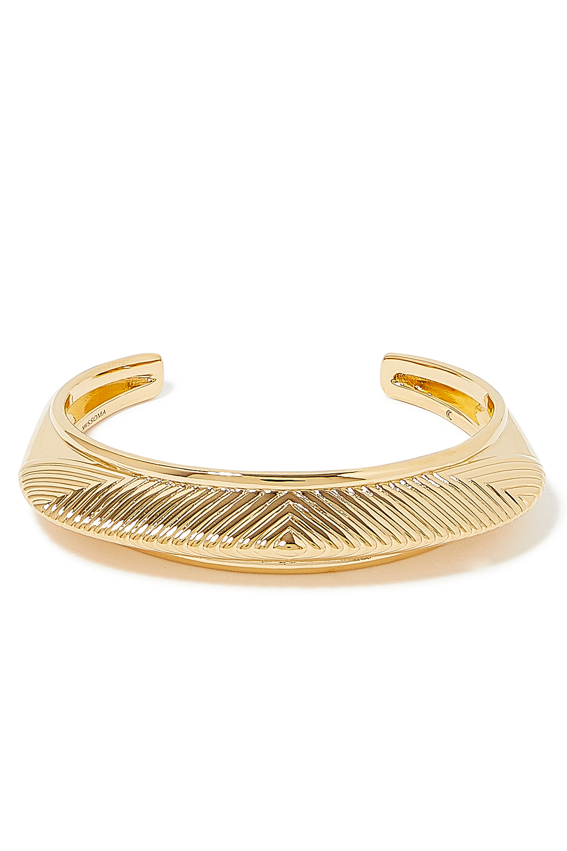Hera Dome Ridge Statement Cuff Bracelet, 18k Recycled Gold Plating on Brass
