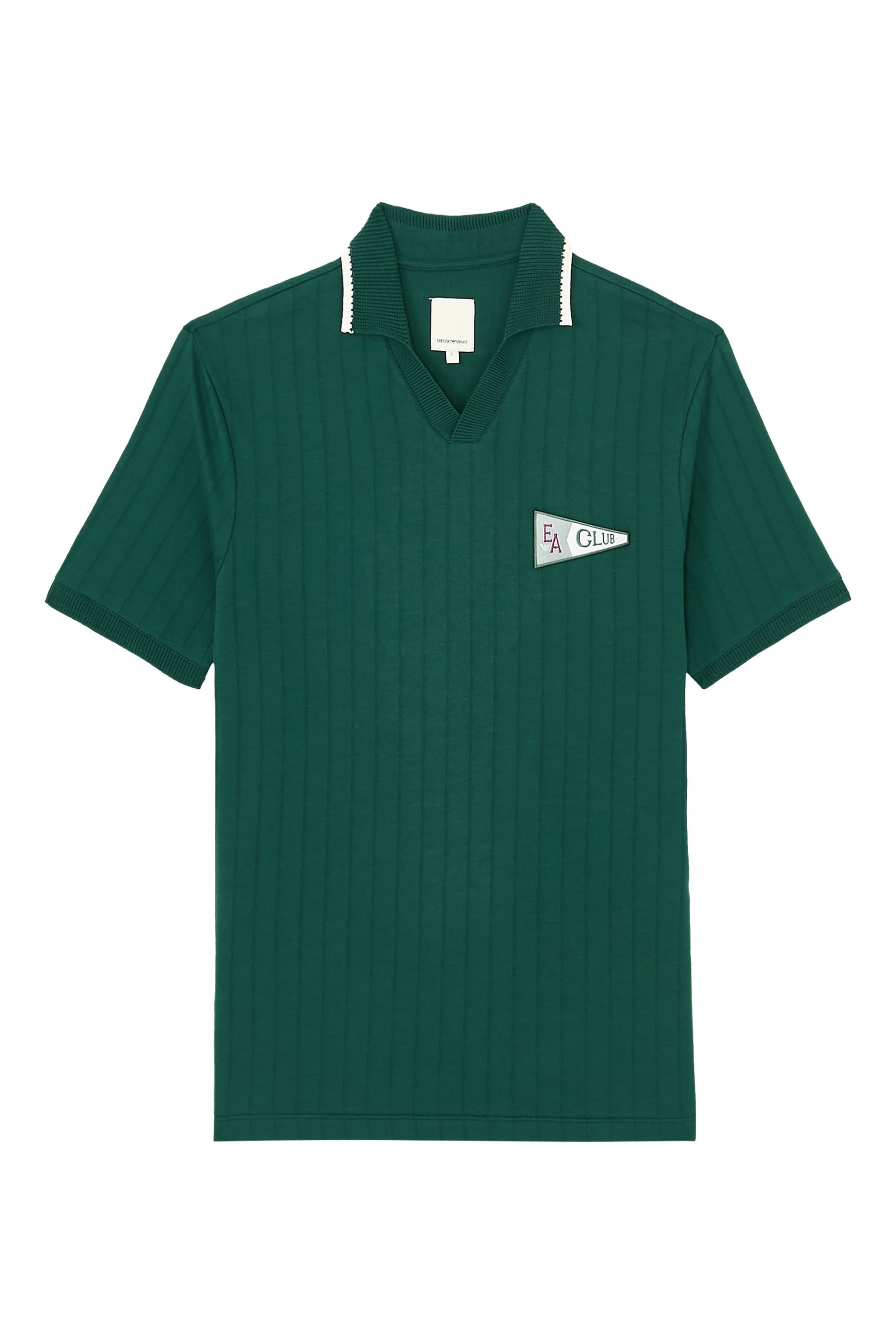 EA Club Patch Open Collar Ribbed Polo Shirt