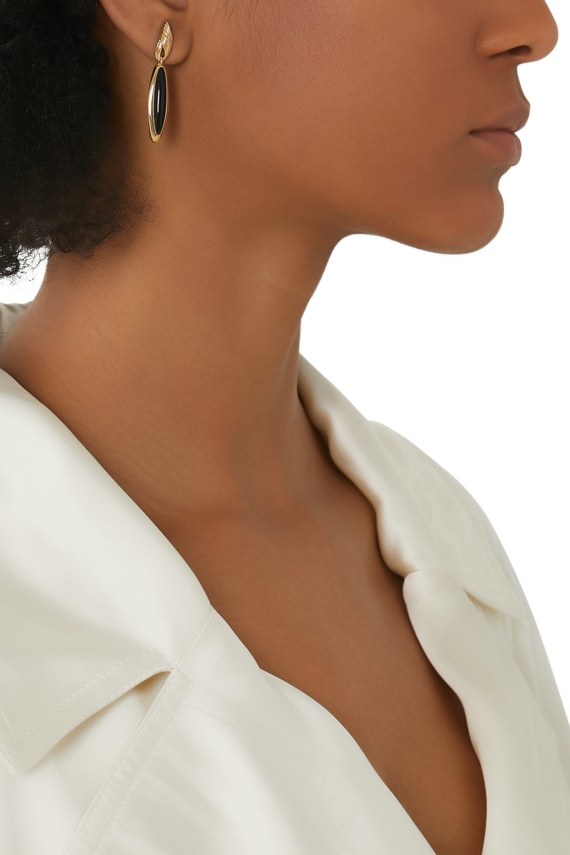 Wavy Ridge Drop Earrings, 18k Gold-Plated Brass