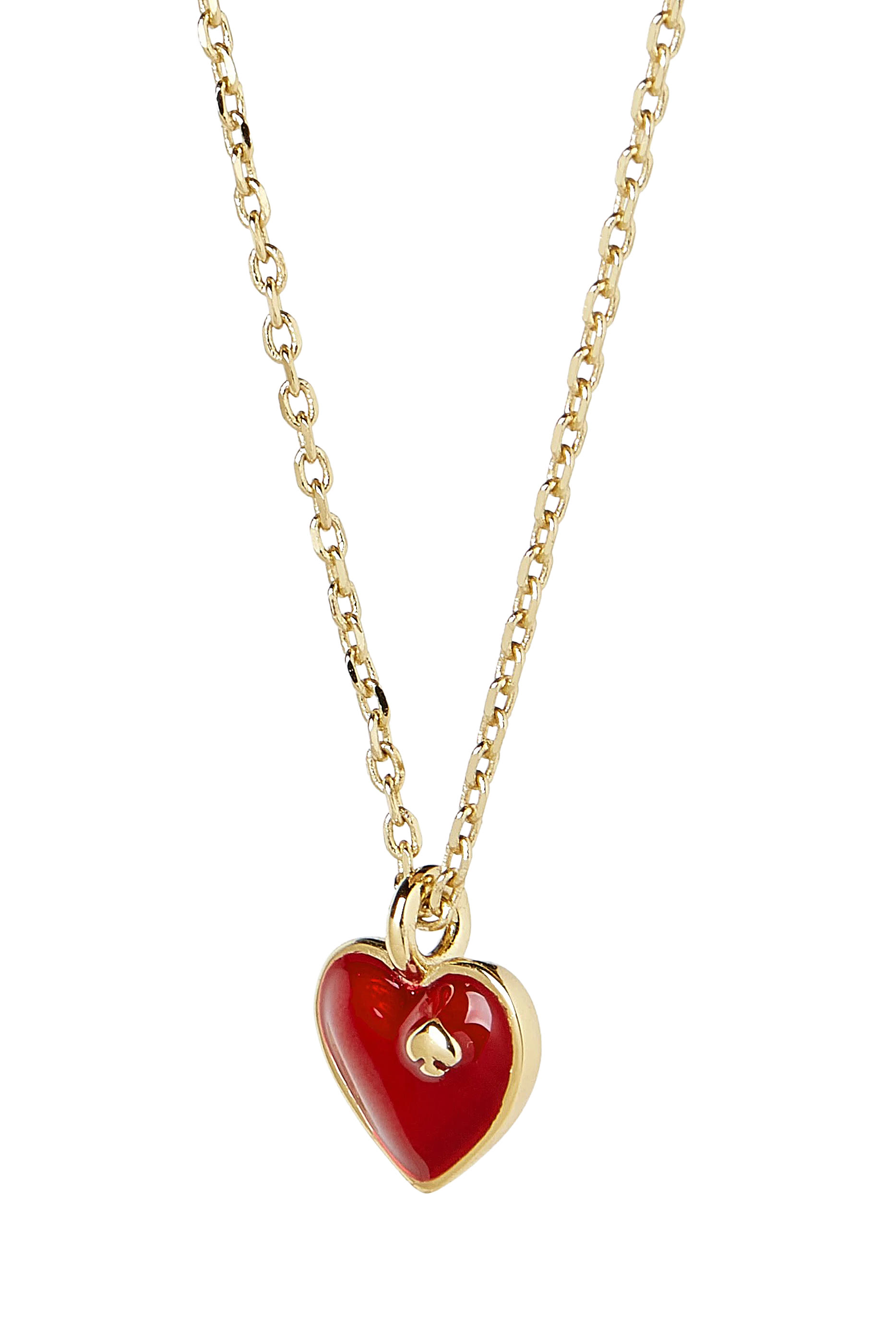 Heart and Spade Pendant Necklace, Enamel