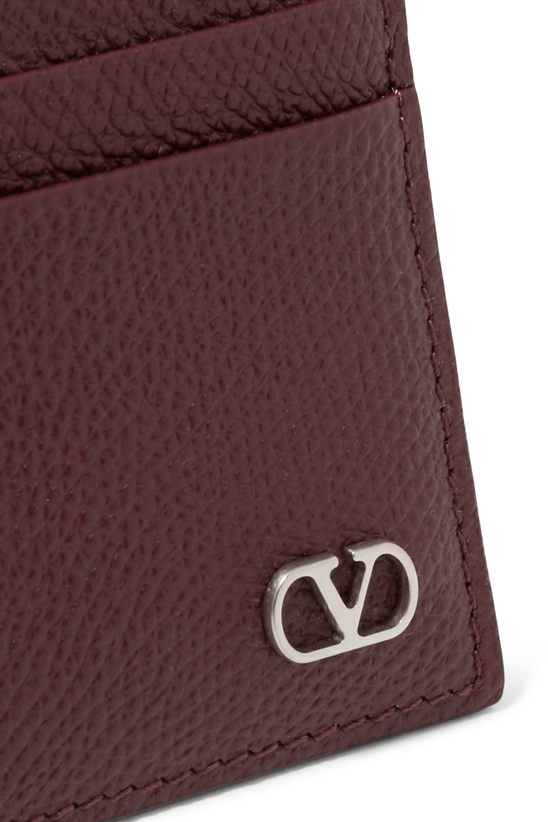 VLogo Signature Grainy Leather Cardholder