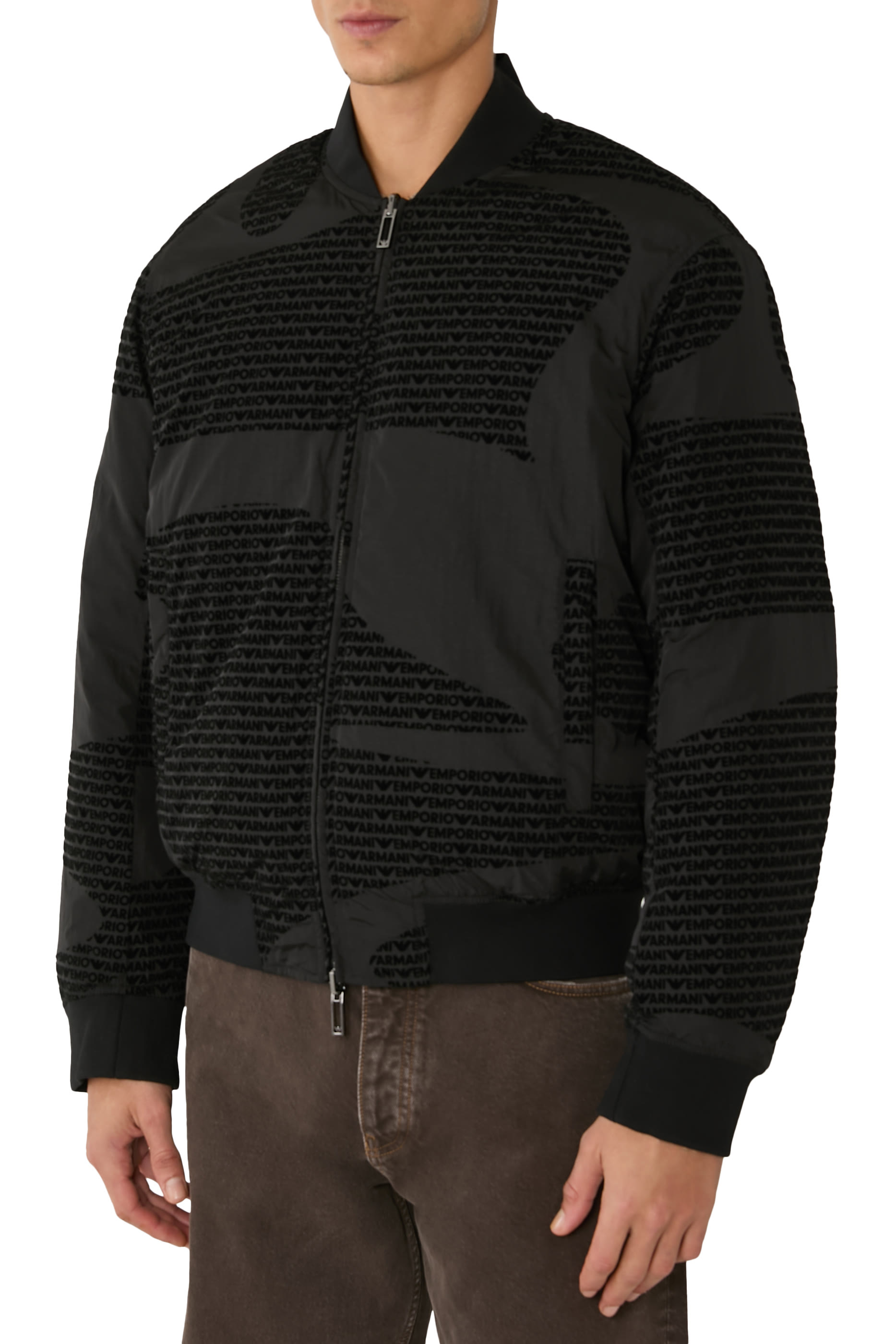 Logo Embroidered Nylon Bomber