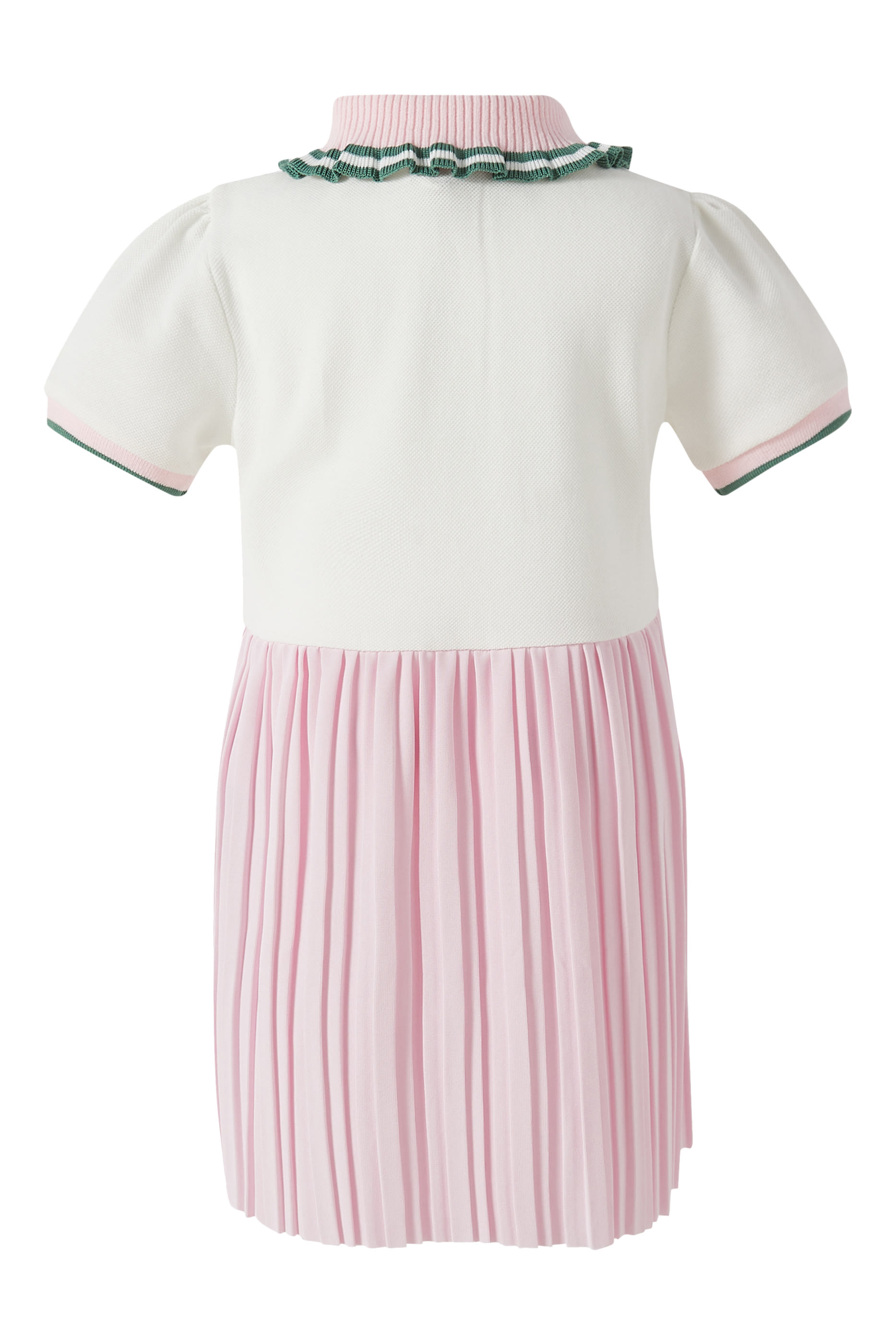 Kids Piqu&eacute; Dress with Polo-Shirt Collar & Pleated Skirt