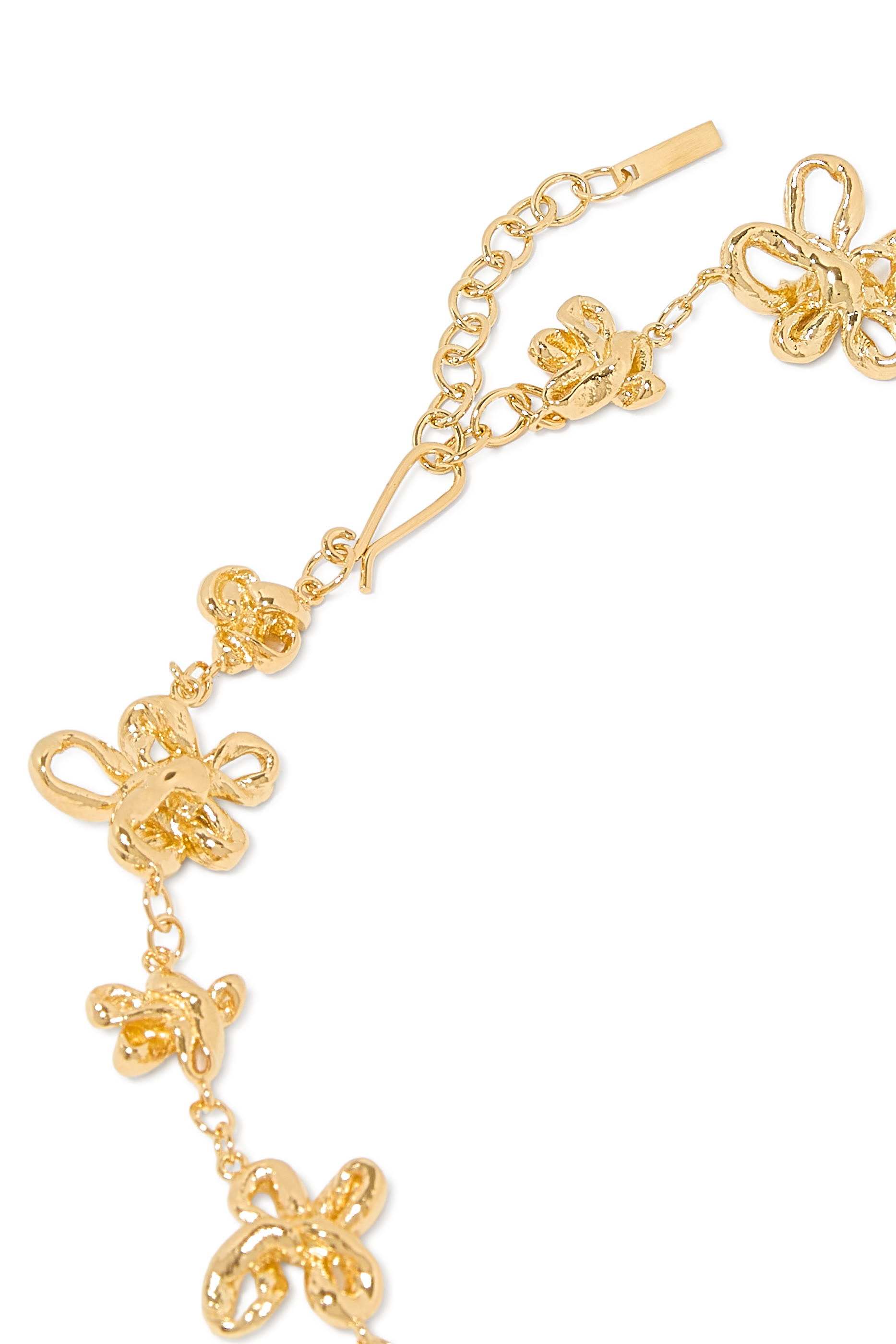 The Past Within The Present Flower Necklace, 18K Yellow Gold-Plated Brass