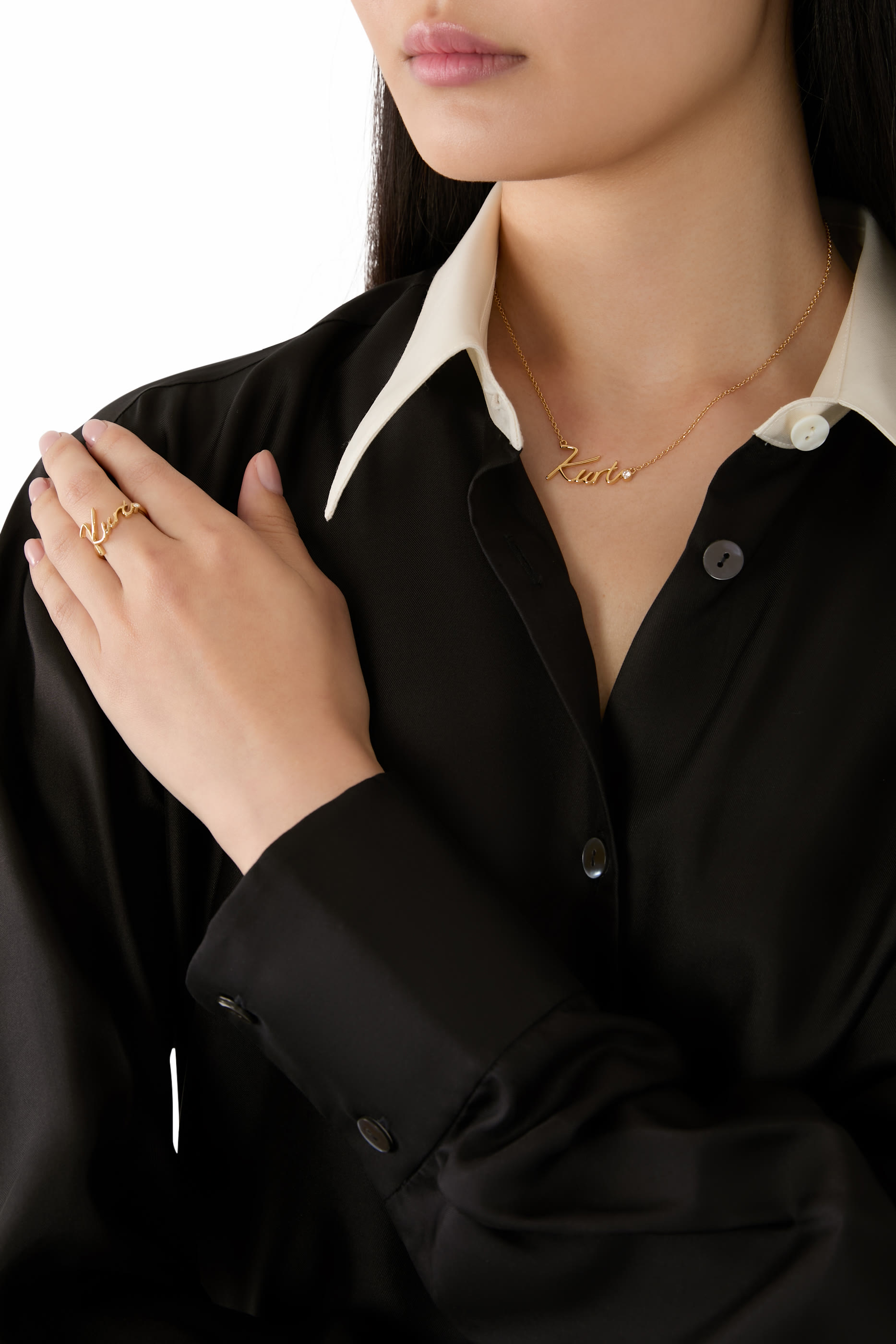 Kurt Script Ring, Brass