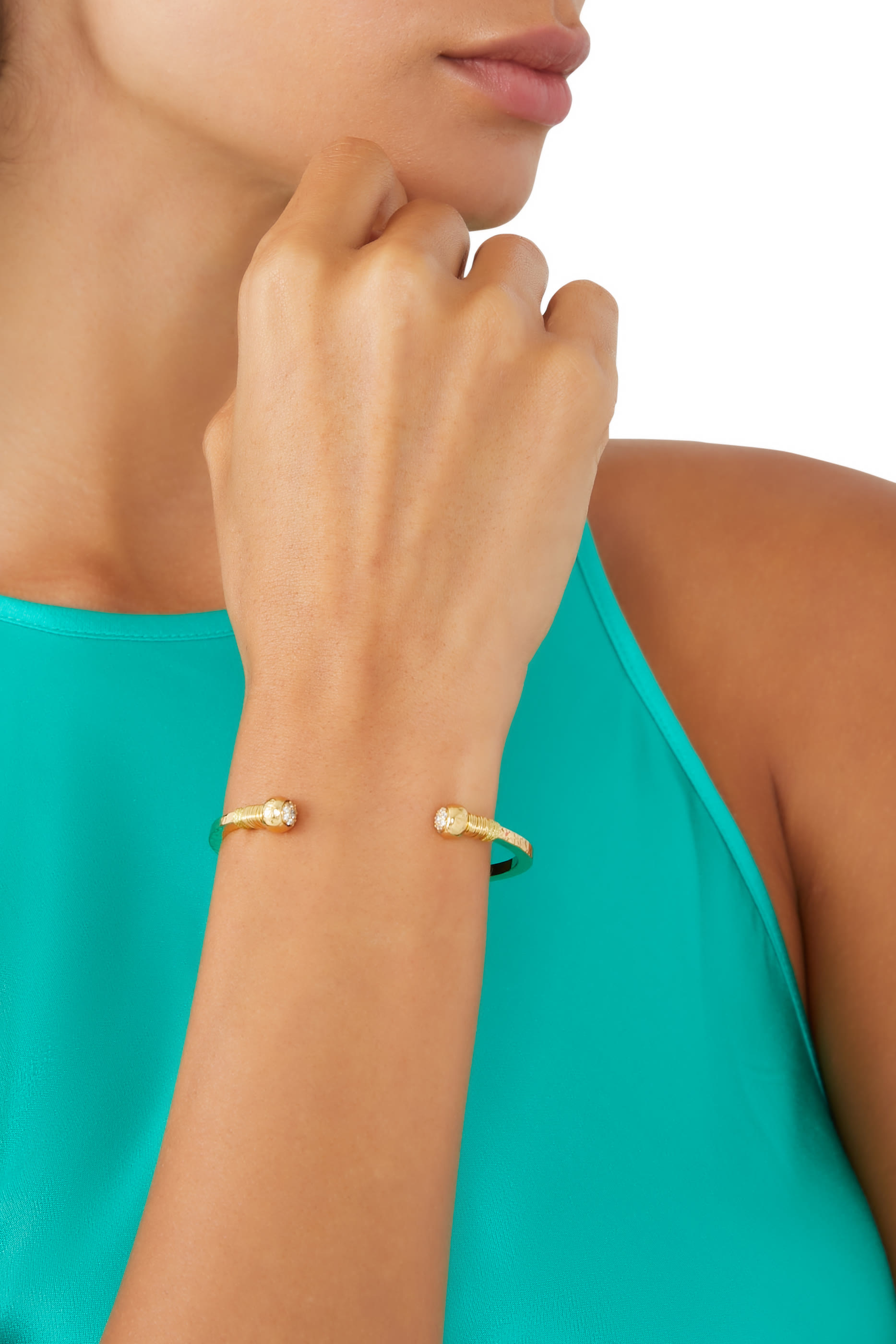 Sari Bracelet, Gold-Plated Metal and Crystals