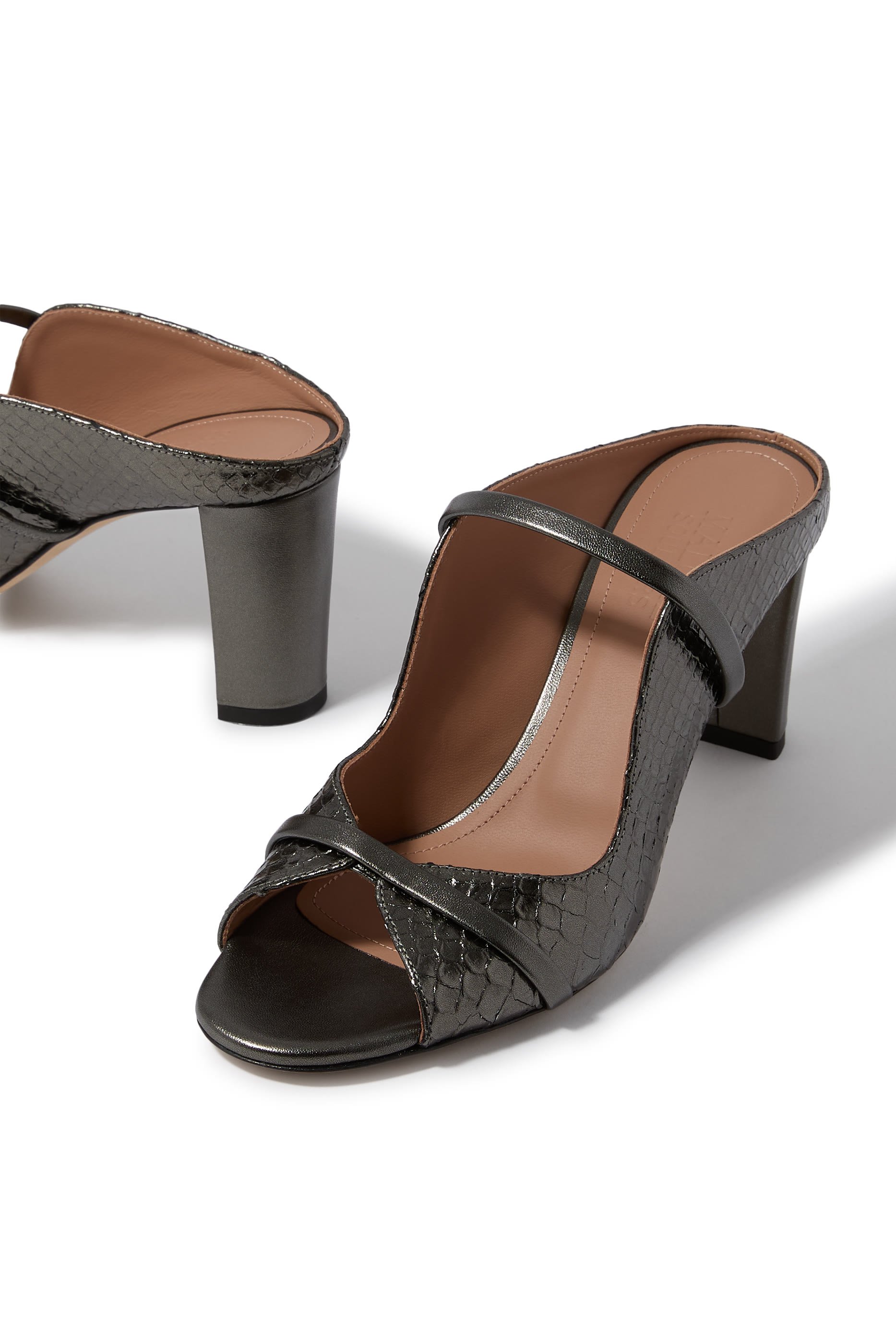Norah 70 Metallic Double Strap Mules