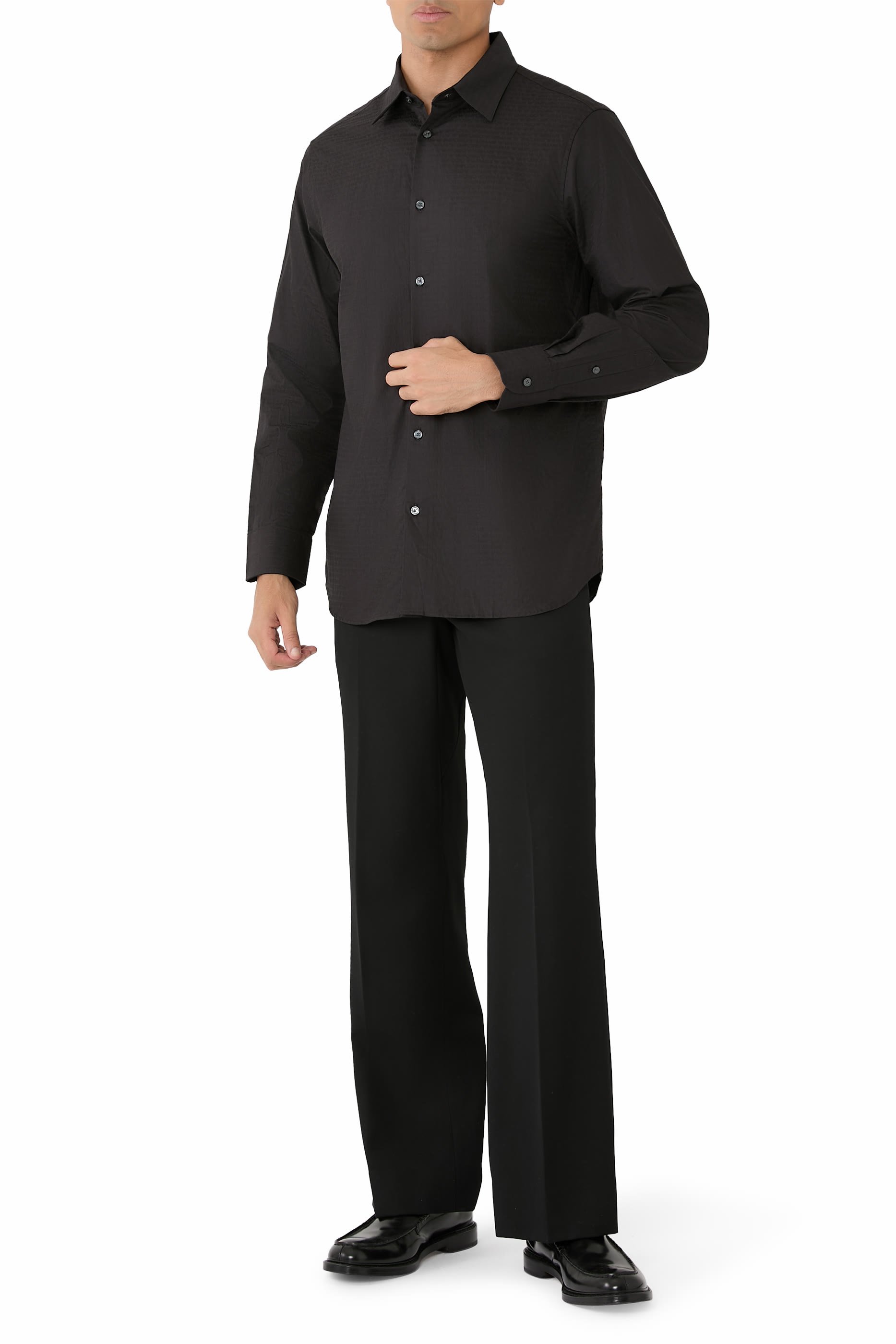 Micro EA Text Logo Long Sleeves Shirt