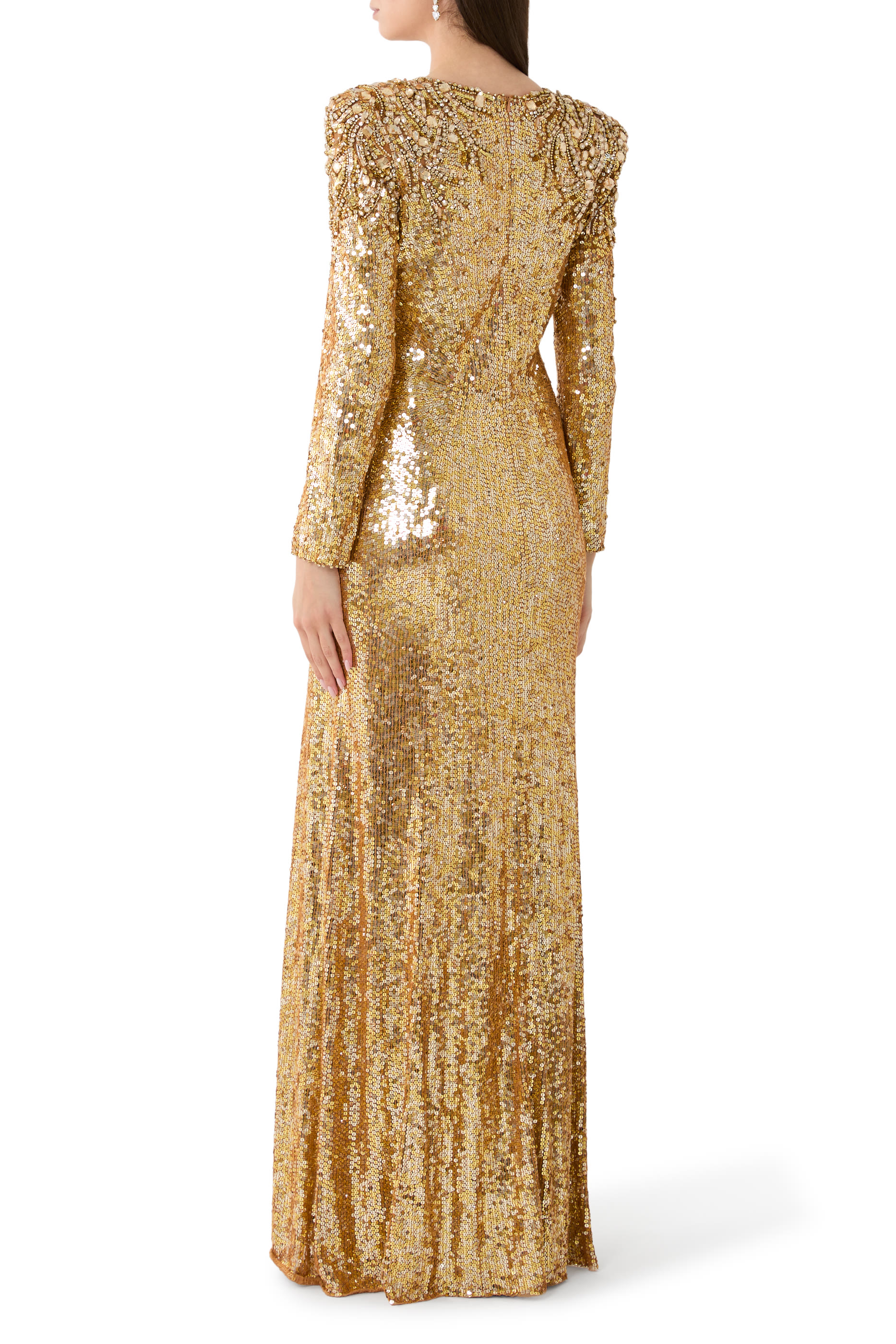 Dulcet Long Sleeve Sequin Gown 