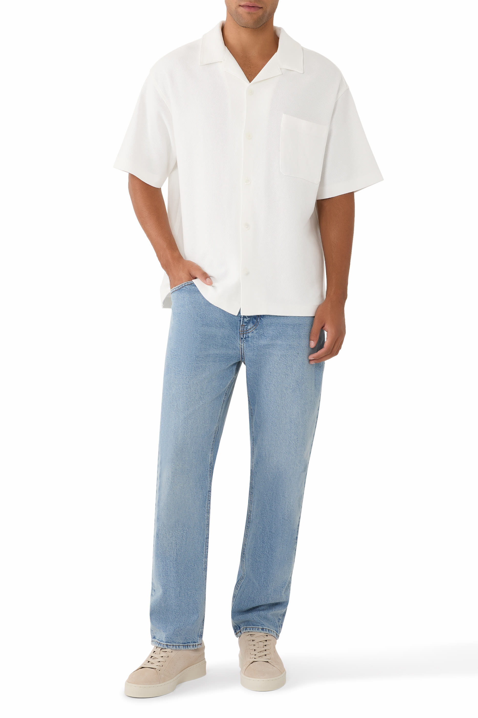 Jacquard Short Sleeves Relaxed Shirt