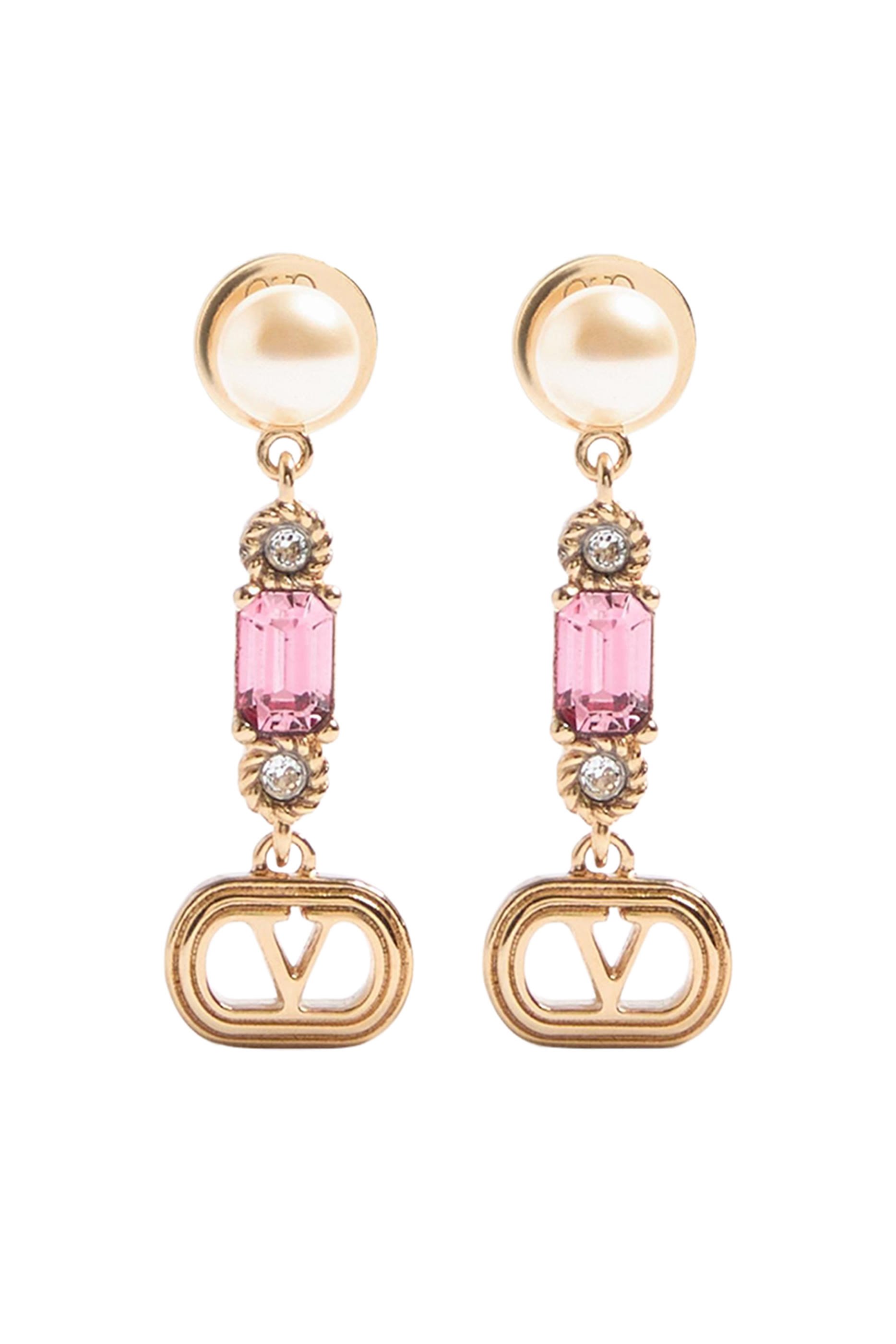Ovalette Metal, Pearl and Swarovski&reg; Crystals Earrings