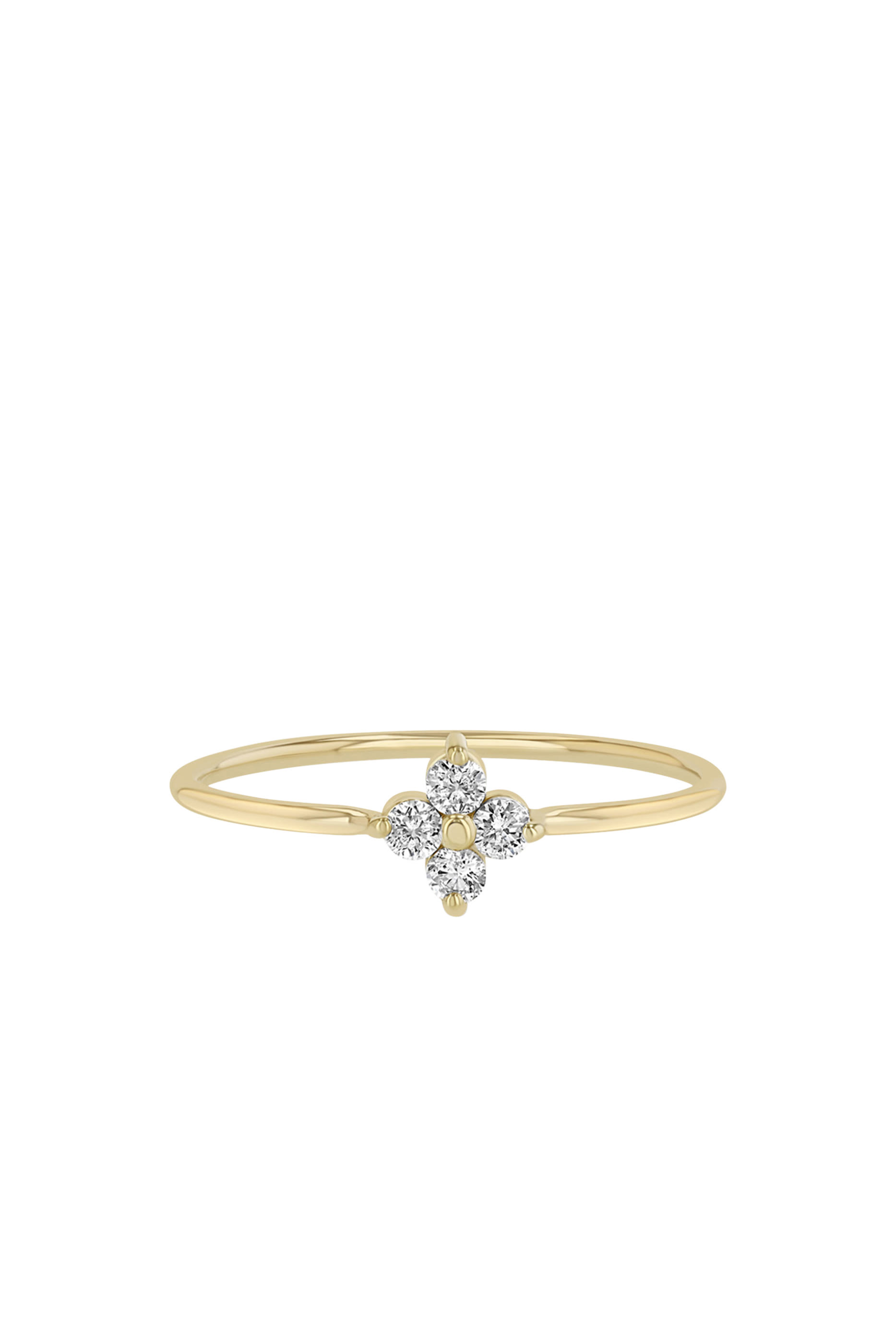 Quad Ring, 14K Yellow Gold & Diamonds