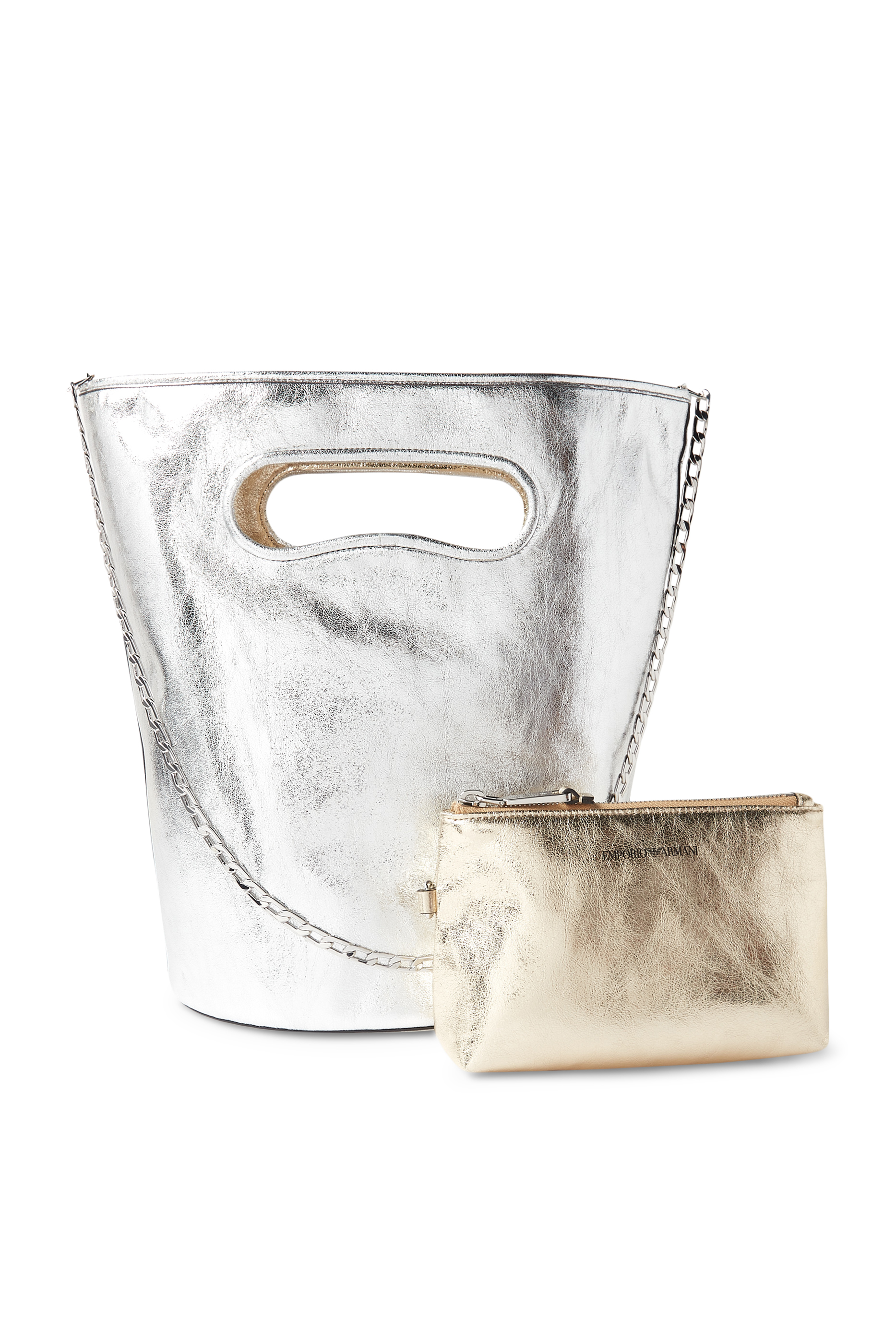 Silver Foil Bucket Bag