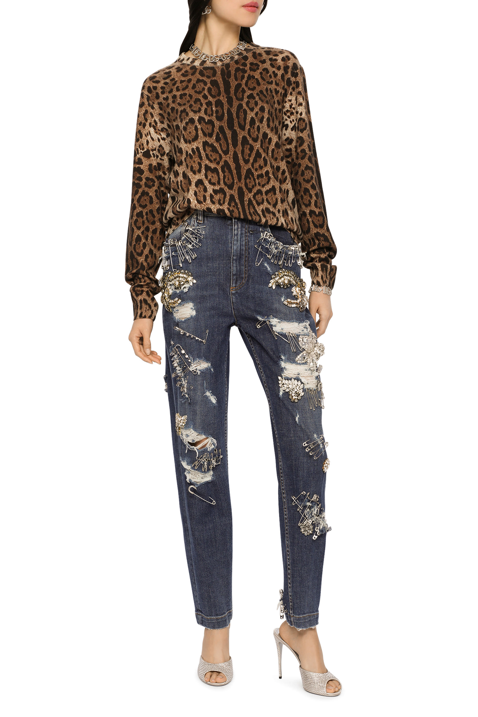 Leopard-Print Cashmere Cardigan