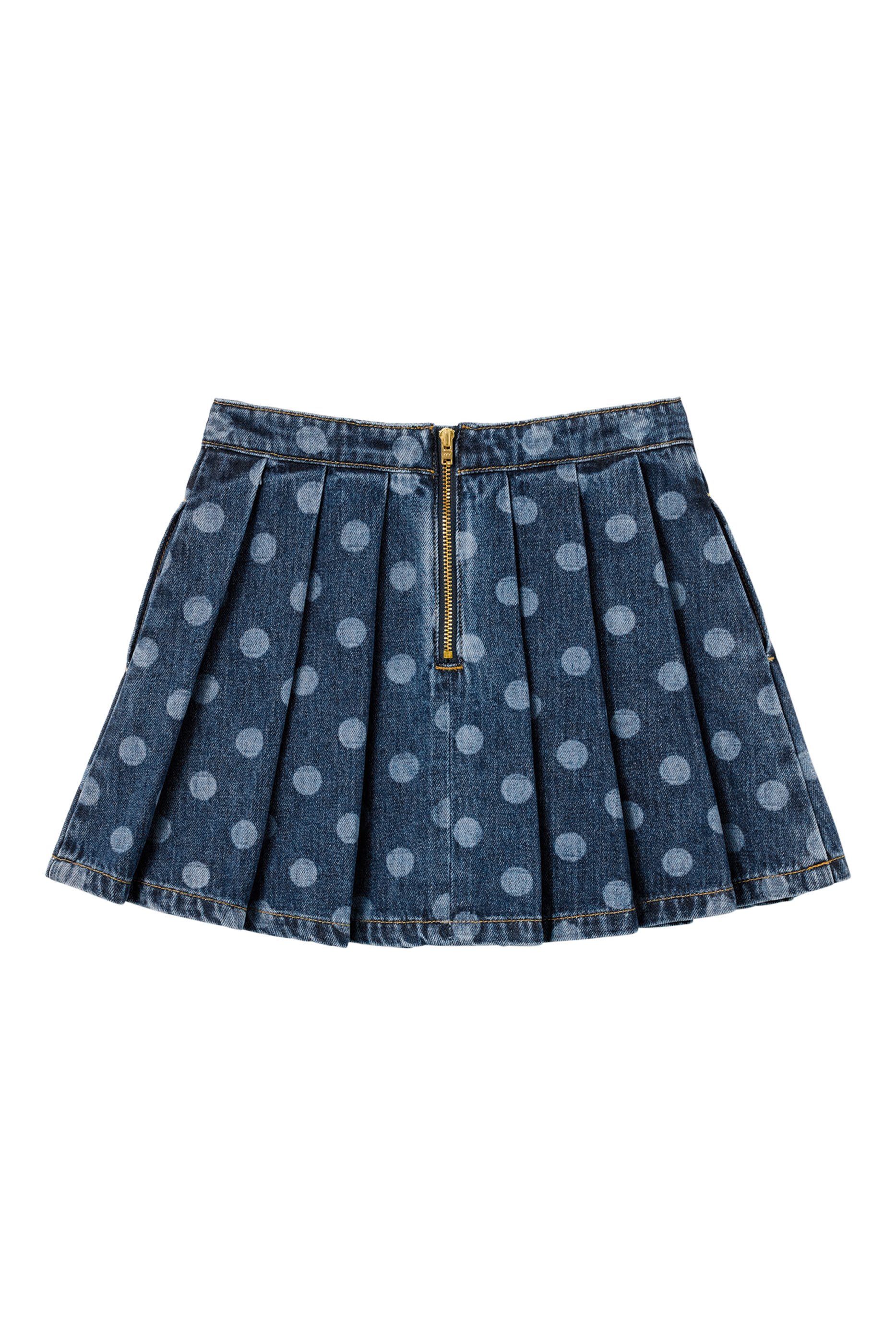Kids Polka Dot Denim Skirt