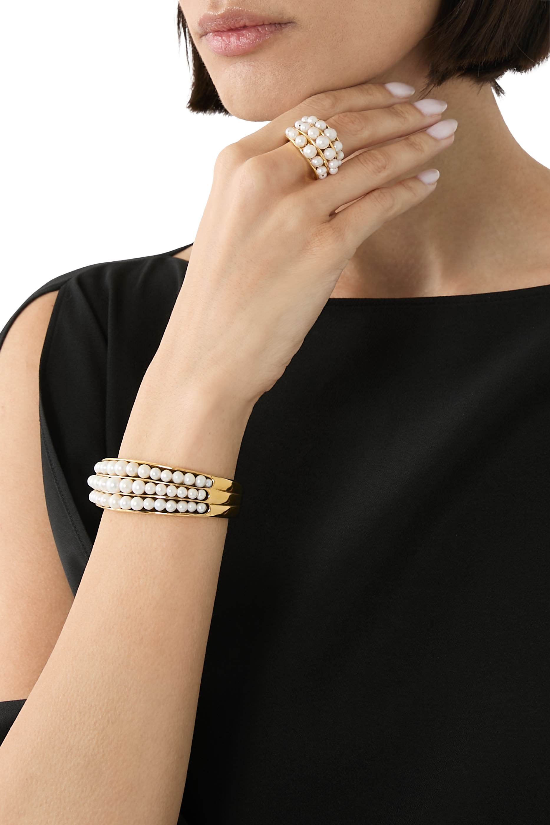 Graine de Gemmes Bracelet,  24K Gold-Plated Brass & Freshwater Pearl