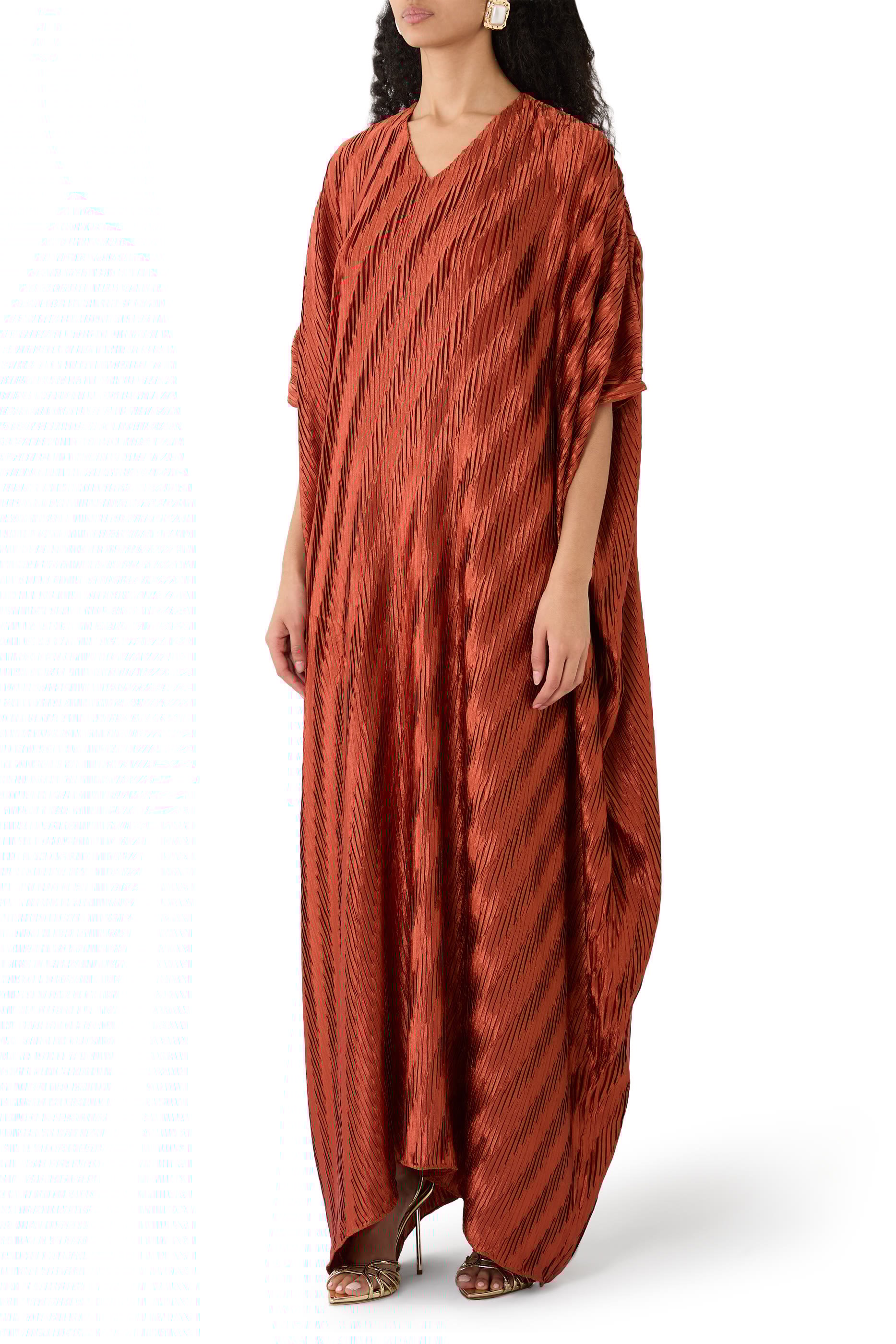 Chevron Pleated Dress 