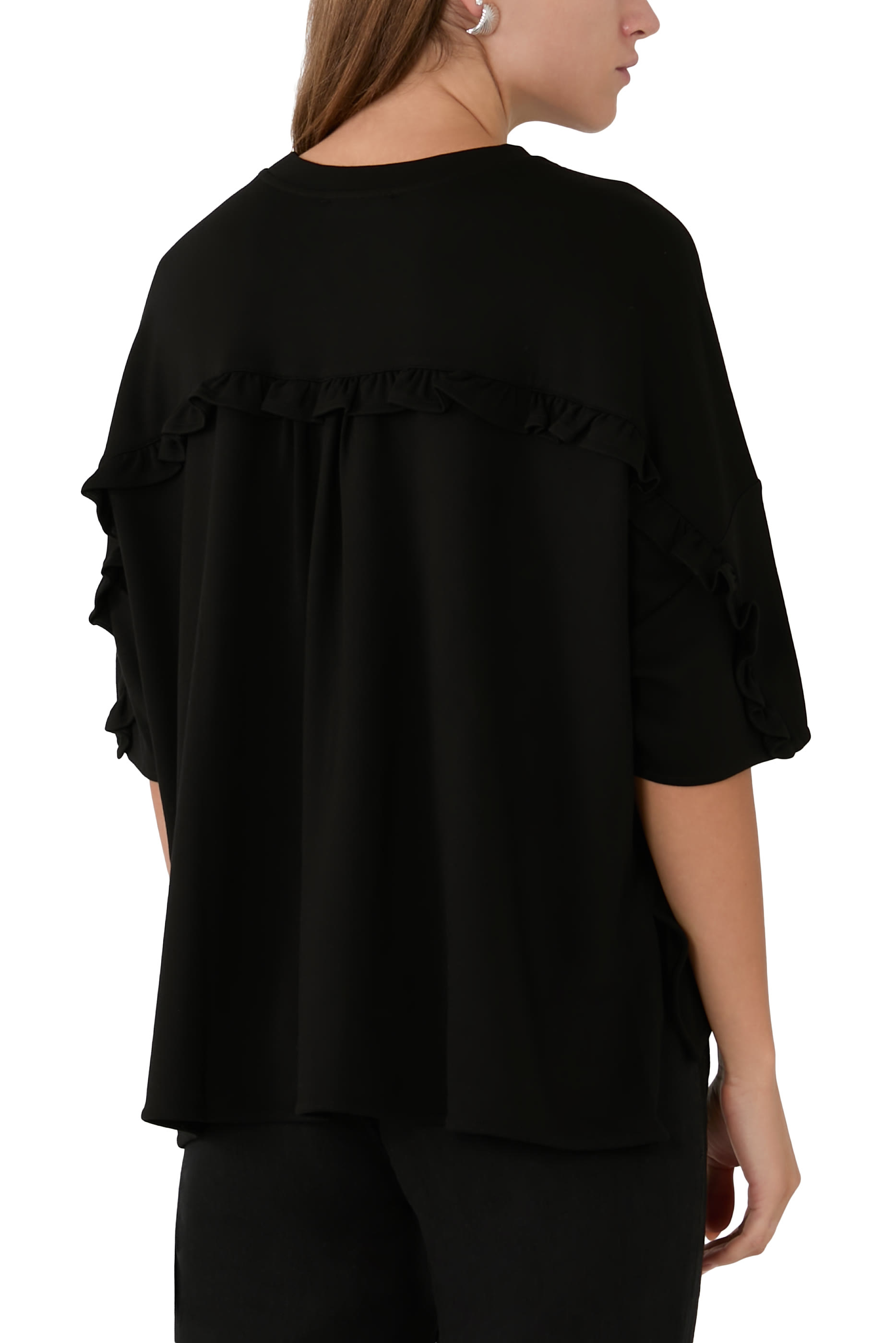 Ruffle Seam Relaxed-Fit T-Shirt