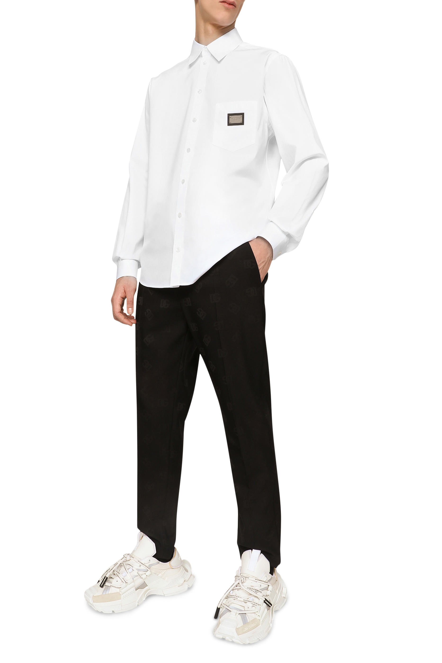 Logo Tag Cotton Shirt