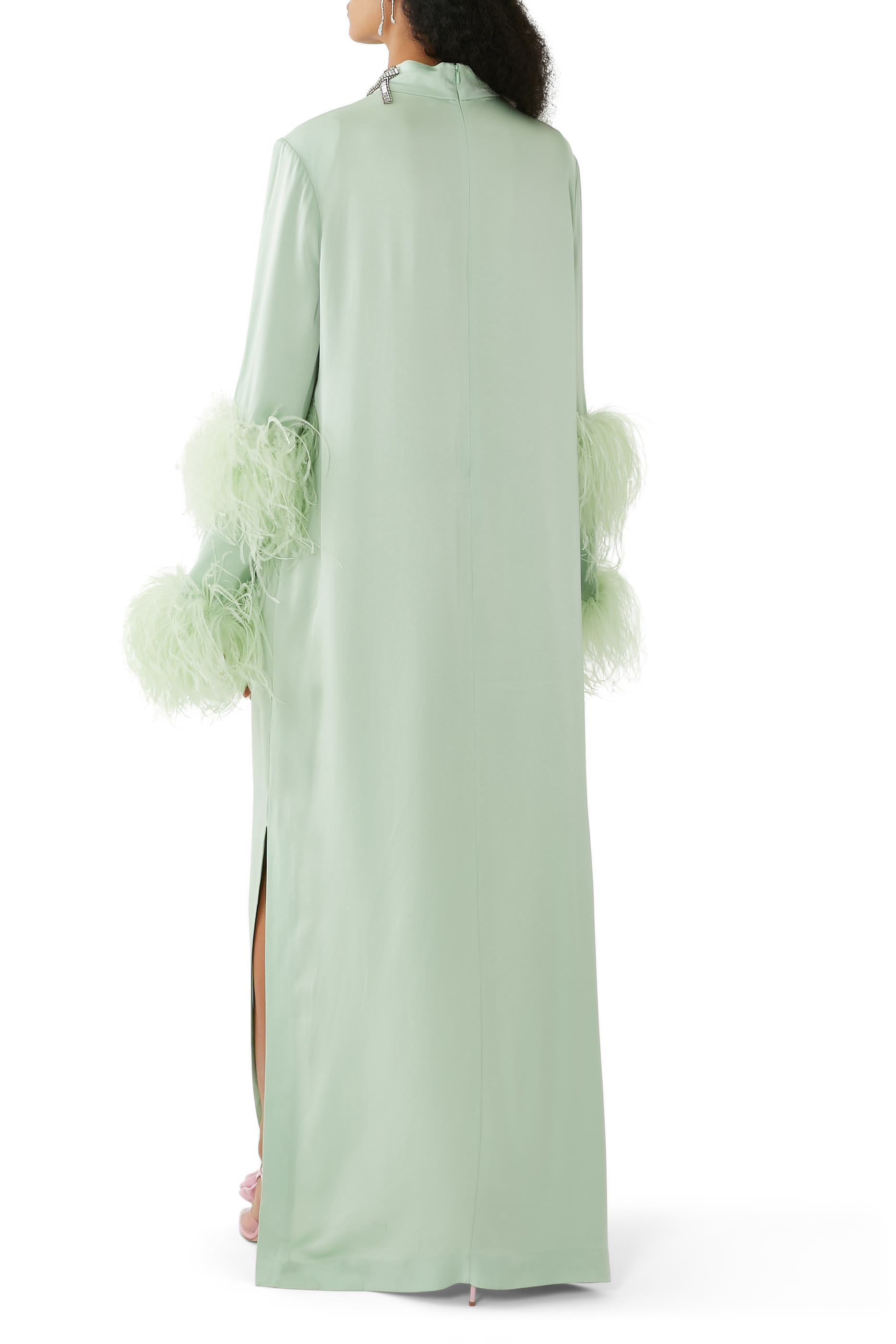 Zahra Feather-Detail Gown