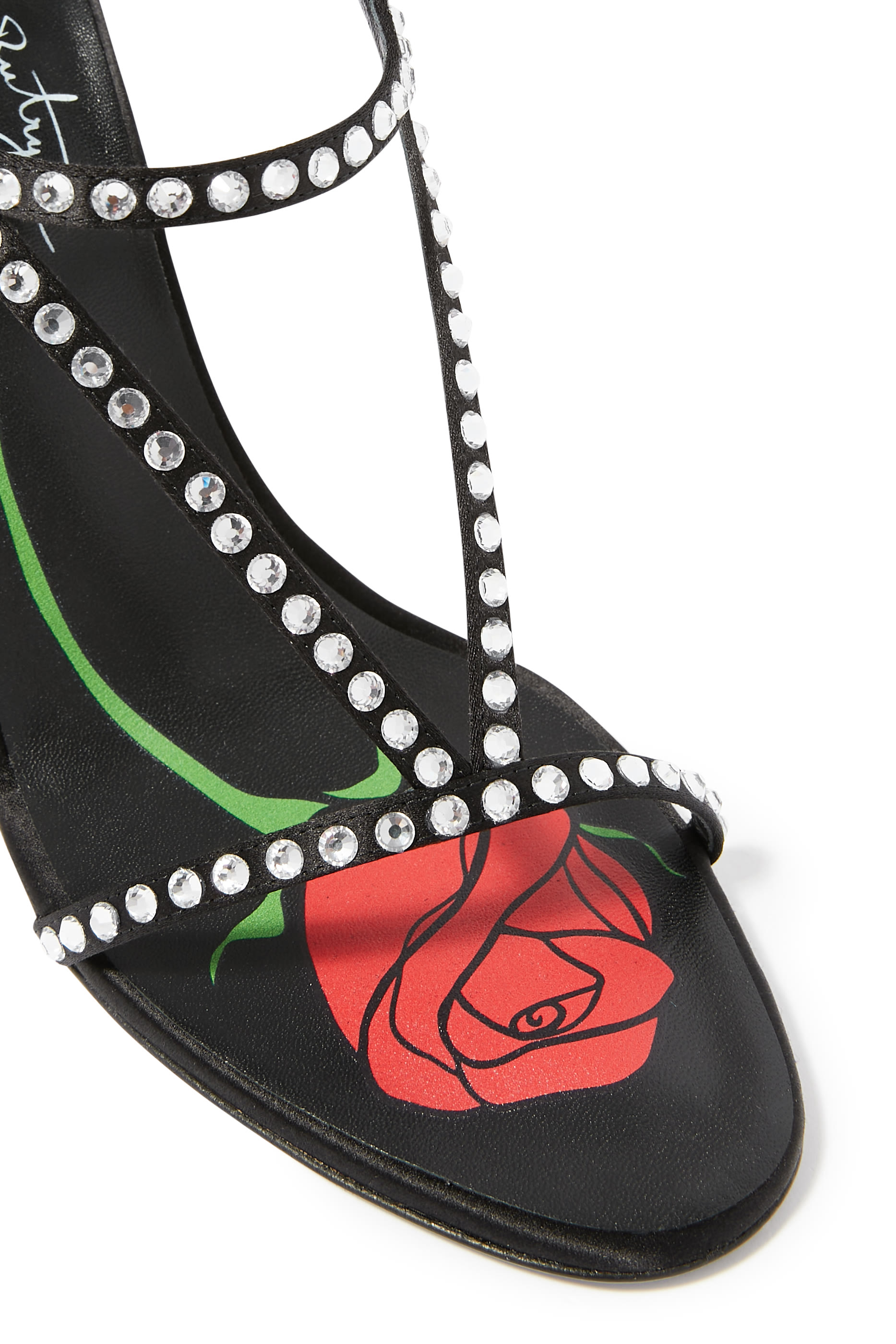 Crystal Embellished 100 Satin Sandals