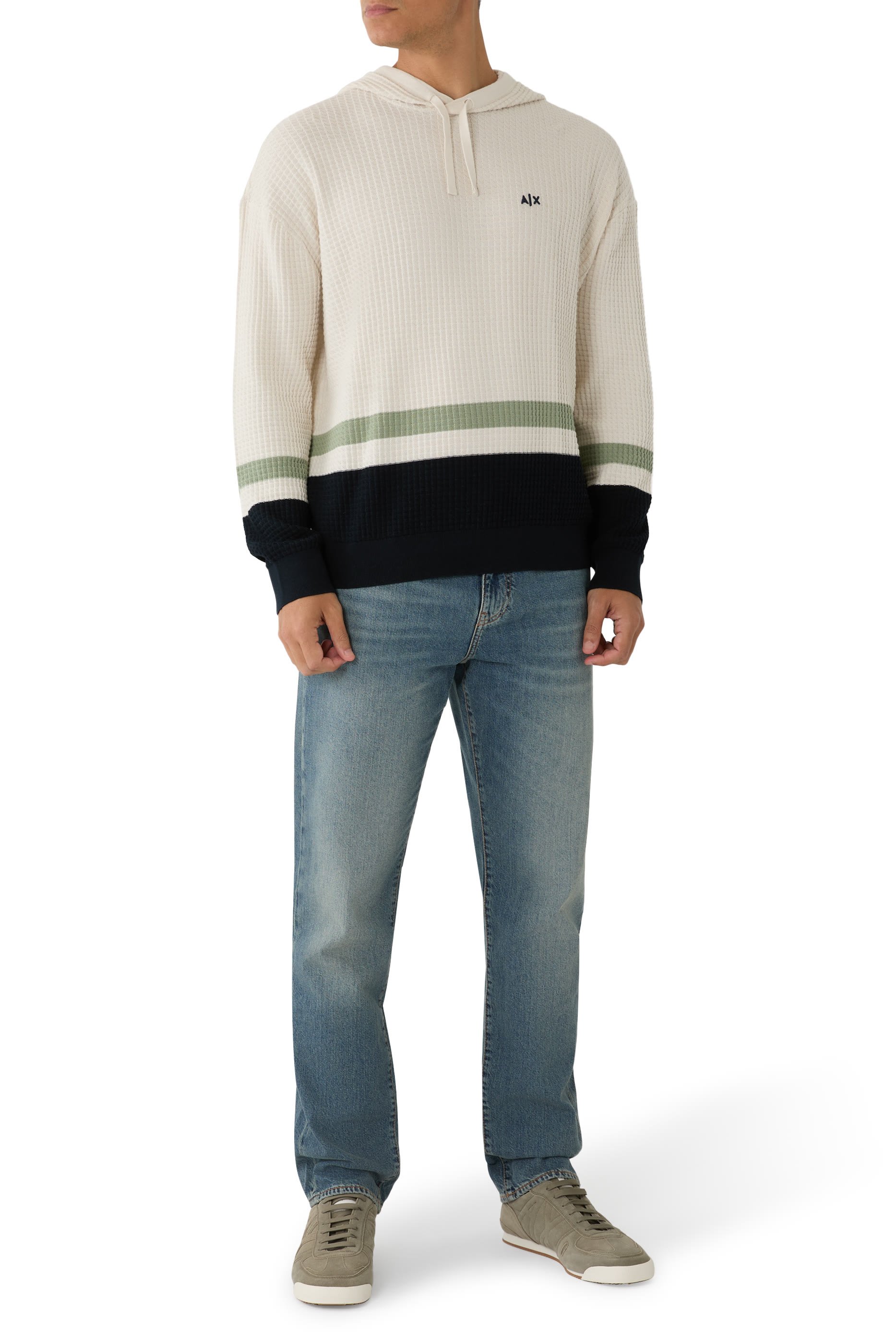 AX Logo Cotton-Jersey Hoodie