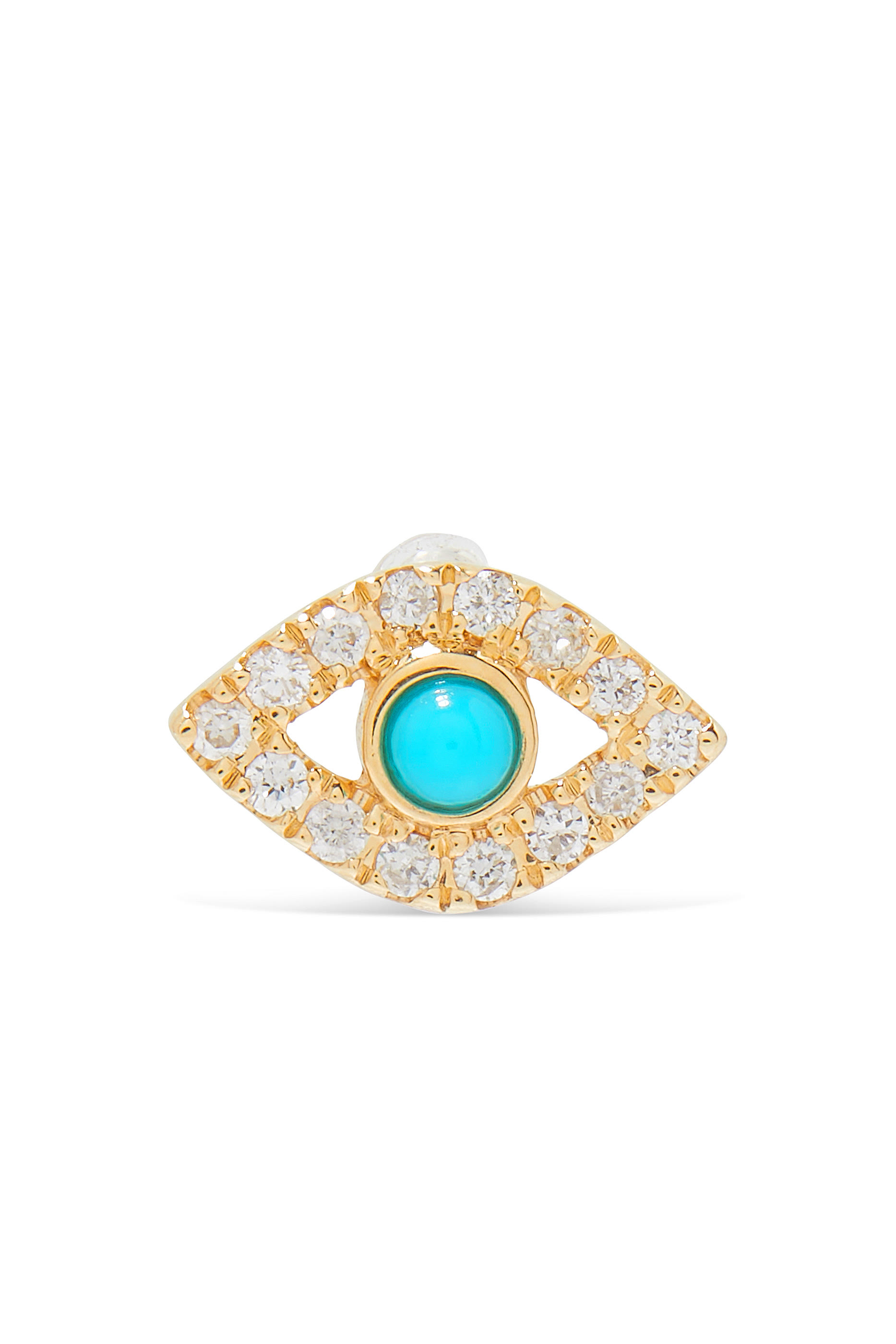 Diamond Mini Bezel Evil Eye Single Stud Earring