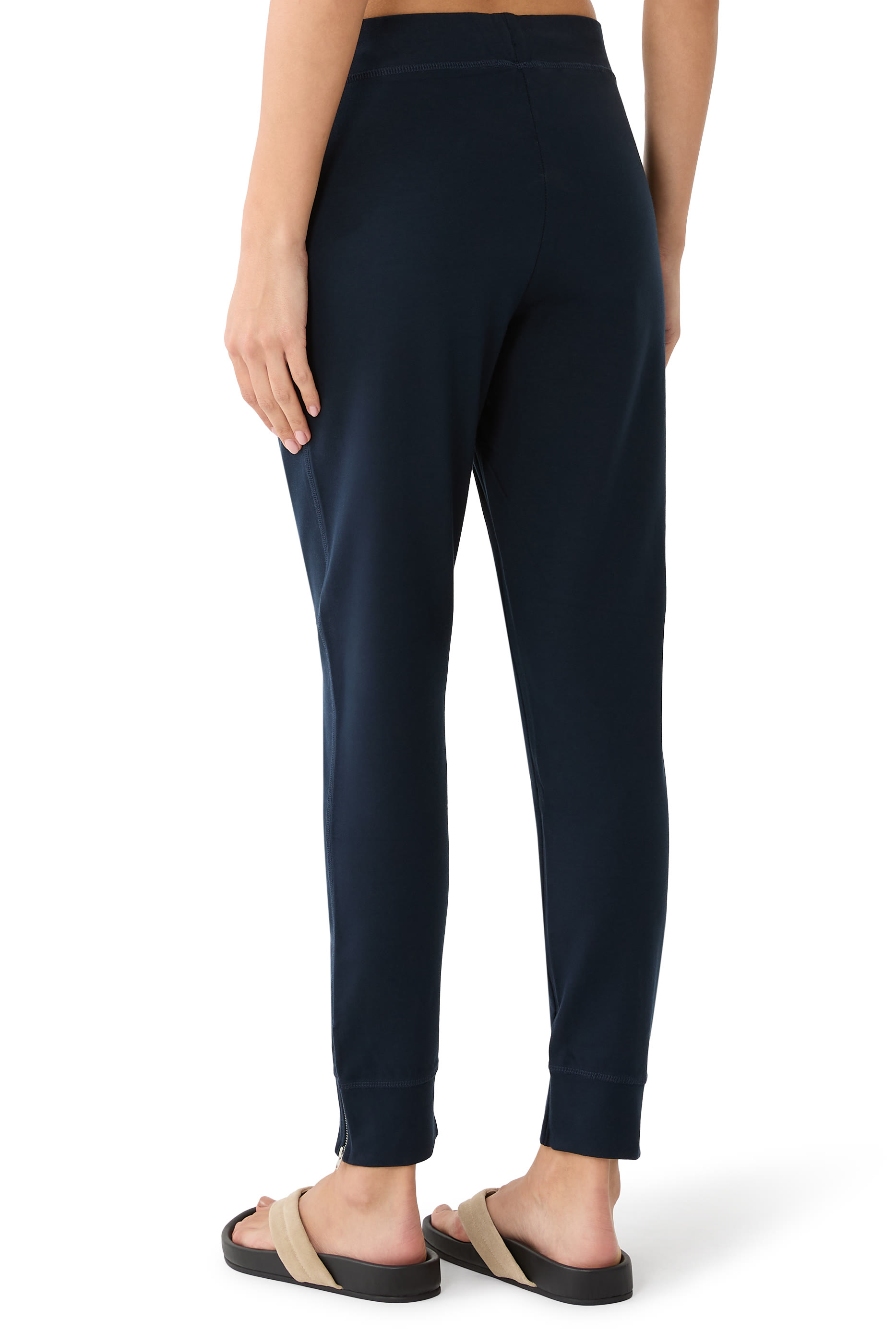 Organic Cotton Zip Detail Slim Jersey Joggers