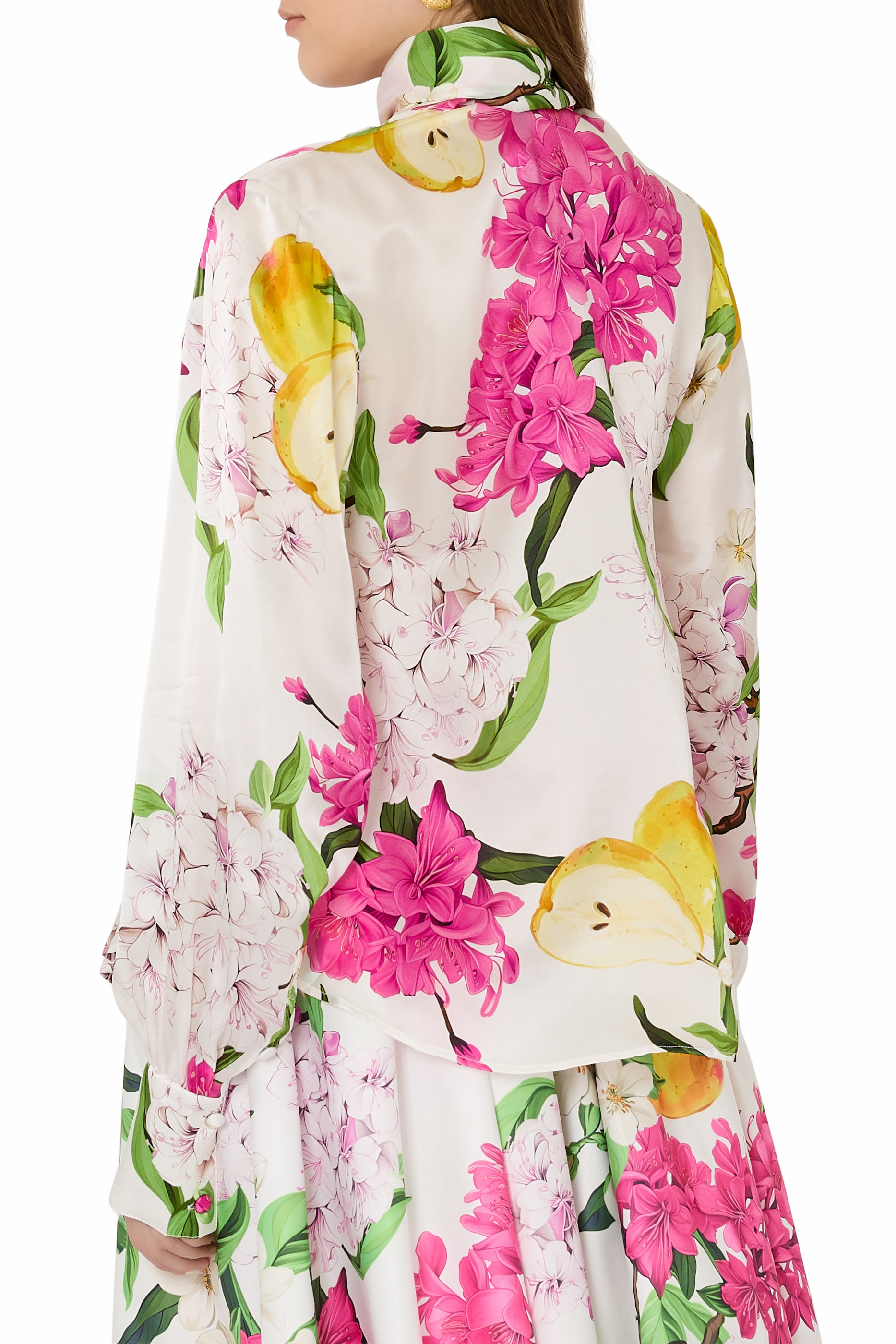 Tie Neck Silk Blouse 