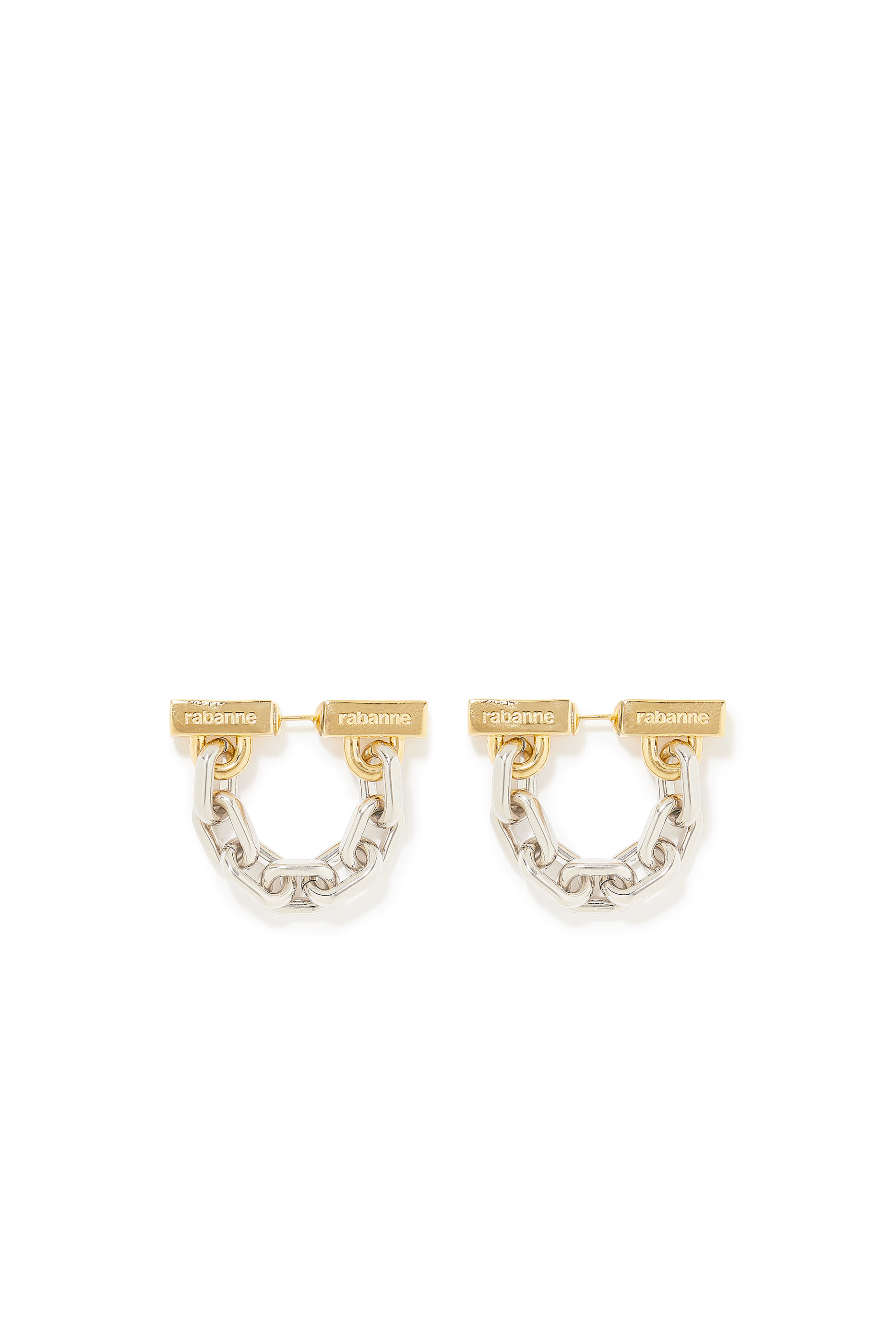 Chain-Link Earrings, Metal