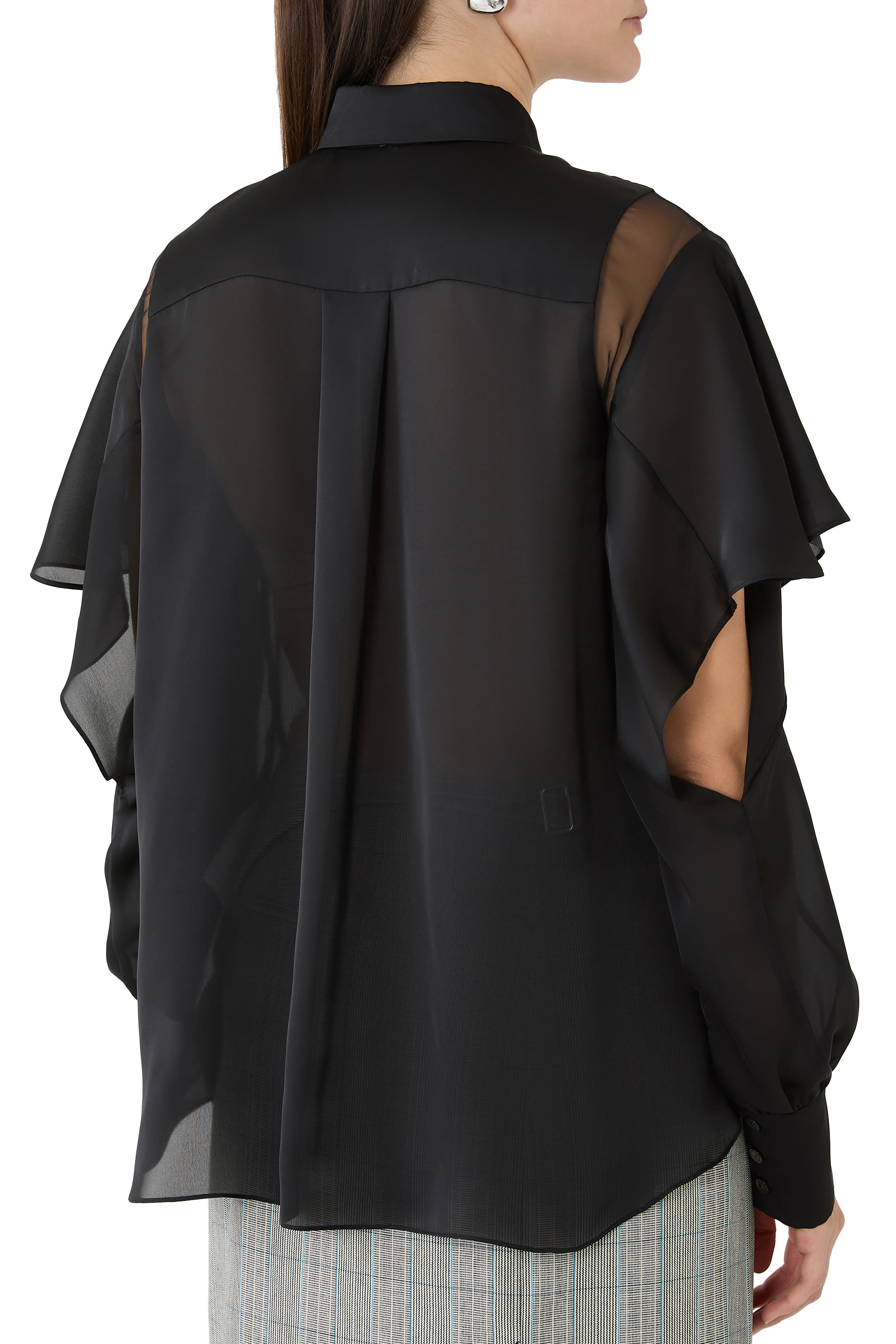  Satin x Chiffon Shirt