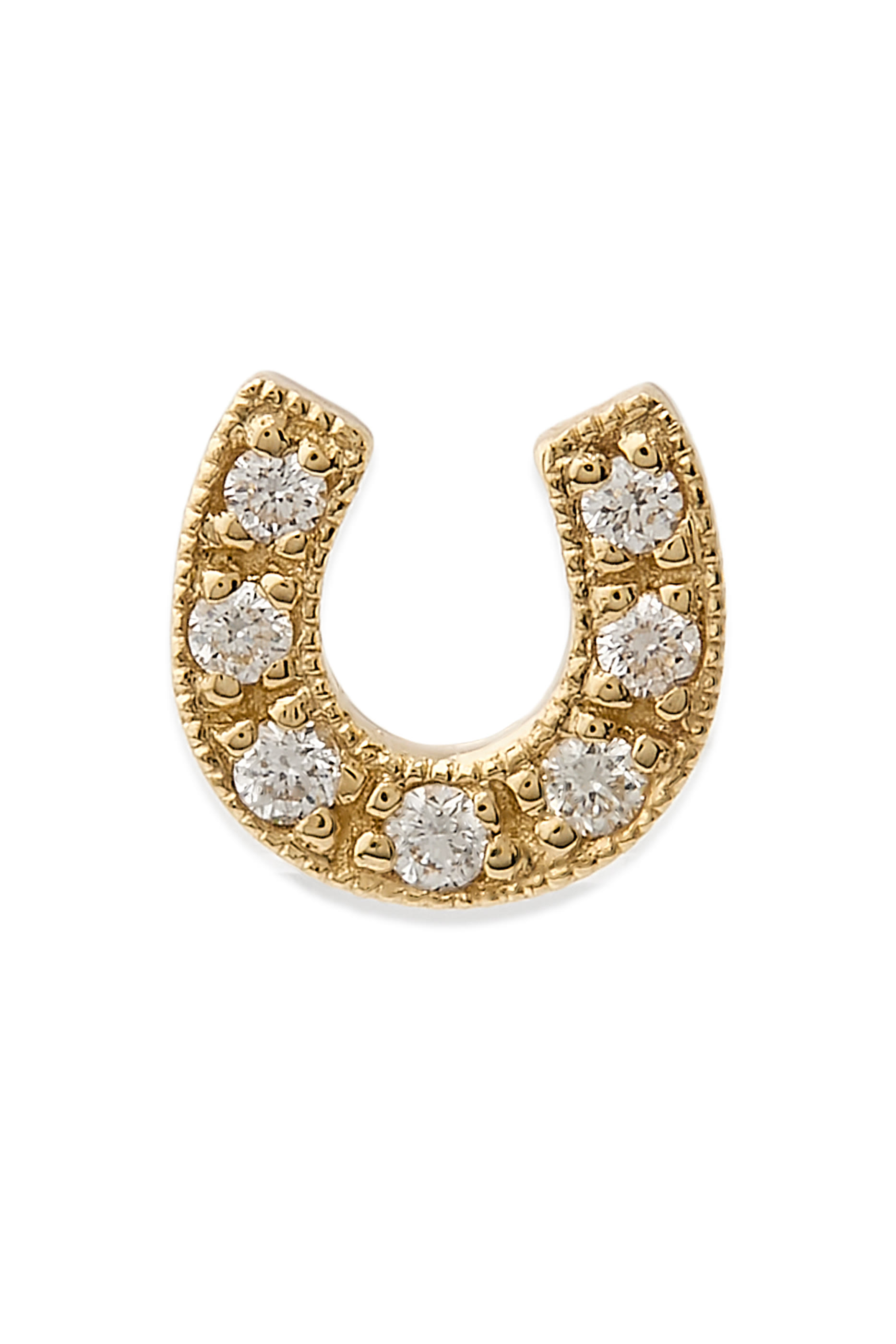 Gold & Diamond Horseshoe Studs, 14K Yellow Gold & Diamonds