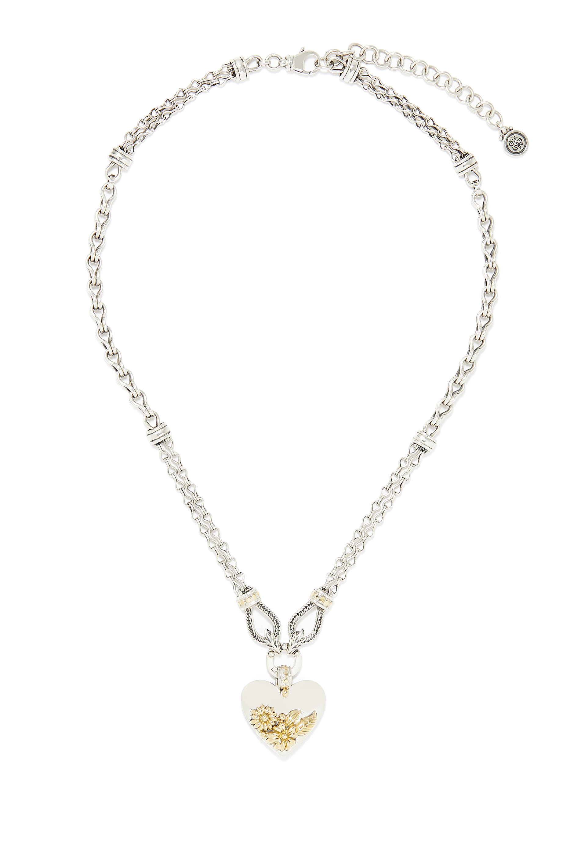 Fallahy Heart Necklace, 18k Yellow Gold & Sterling Silver