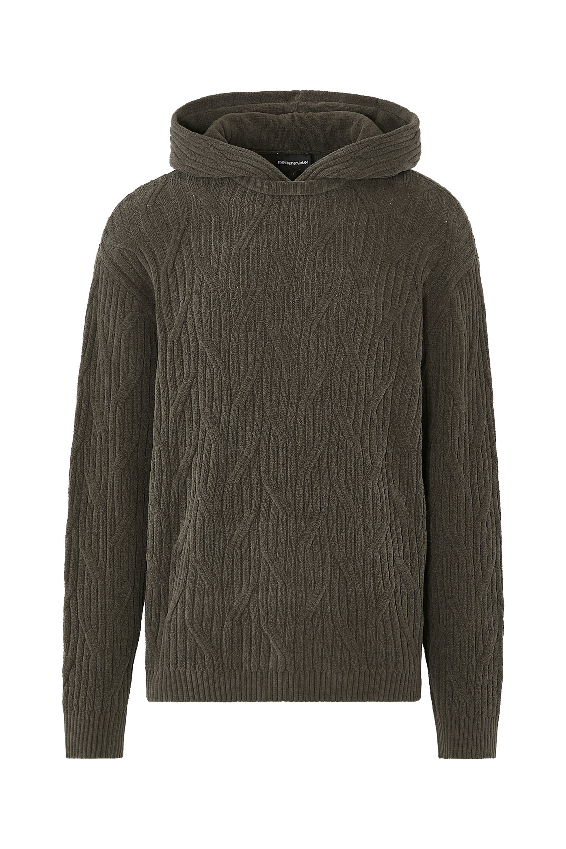 Cable-Knit Hooded Jumper