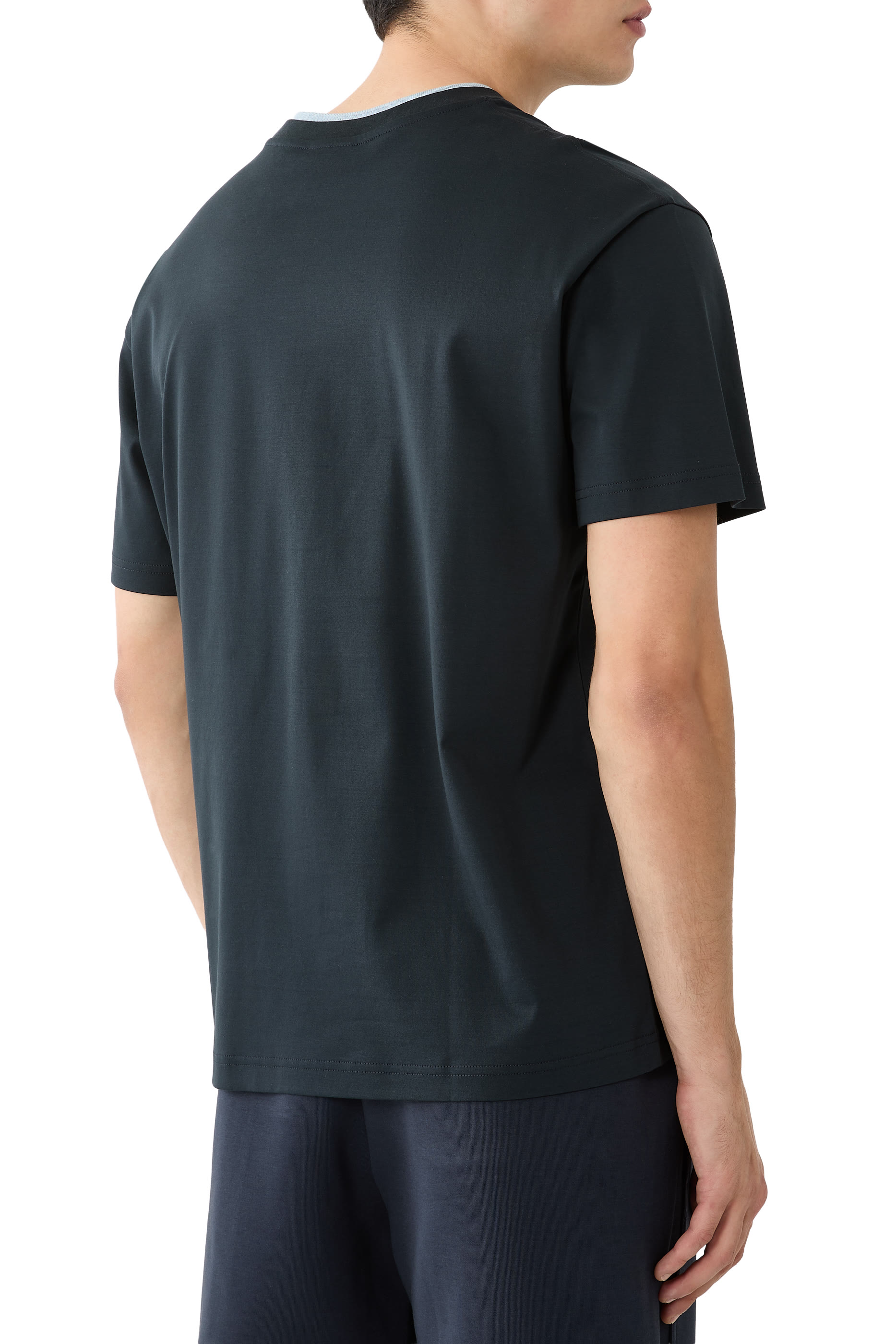 Tee-MNV Double Crewneck Collar T-Shirt 