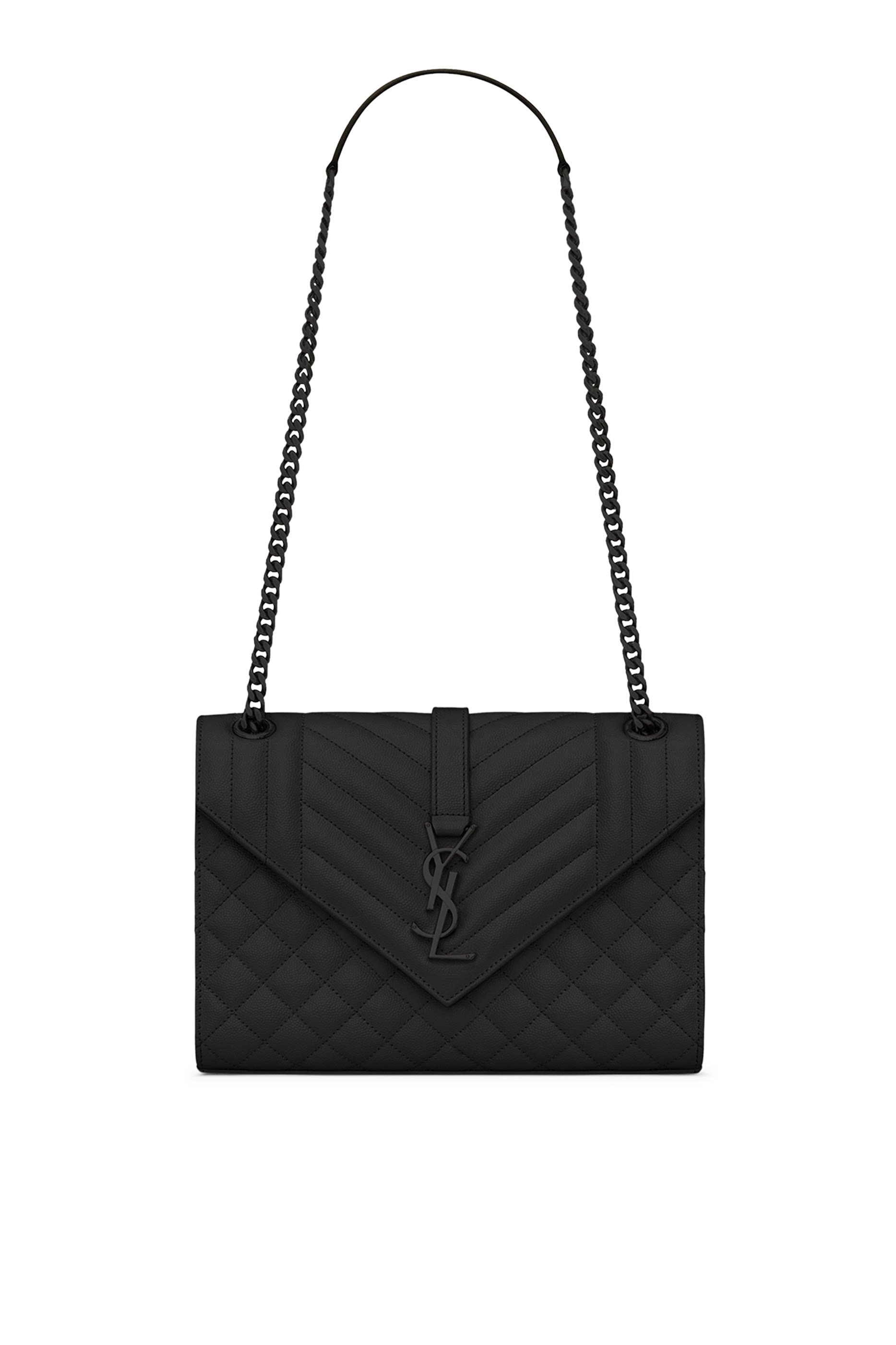 Envelope Medium Bag in Quilted Grain De Poudre Embossed Leather
