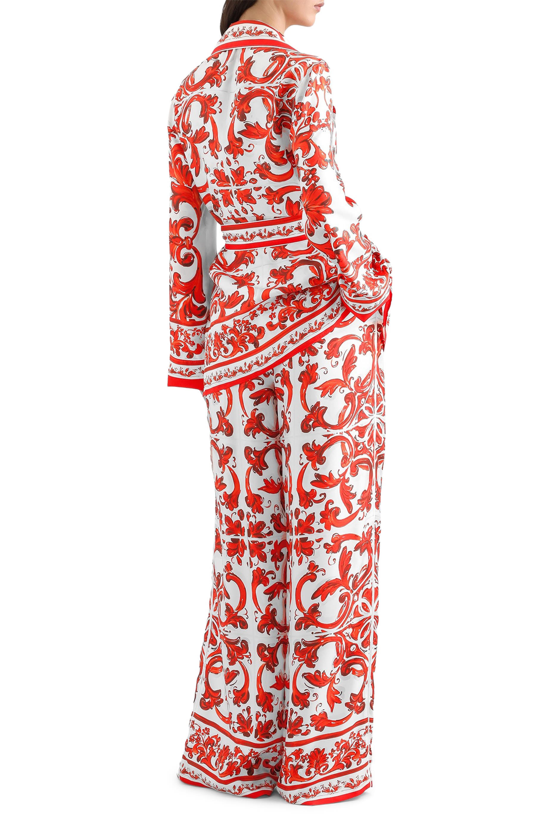 Majolica-Print Silk Vanity Shirt