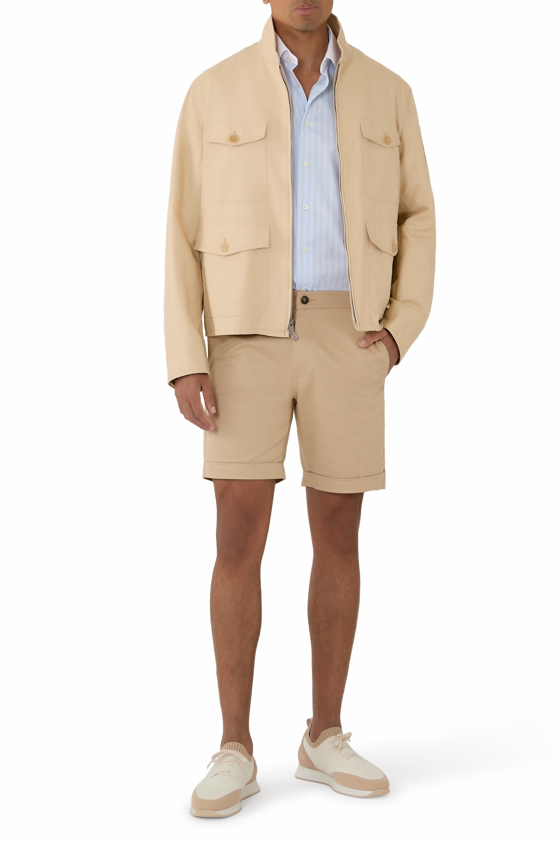 Striped Collar Signature Twill Shirt