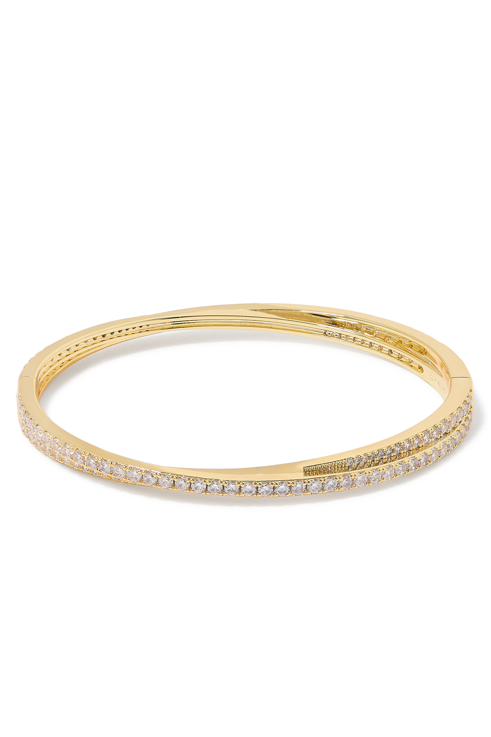 Staci Cuff Bracelet, 14K Vermeil on Sterling Silver with Cubic Zirconia