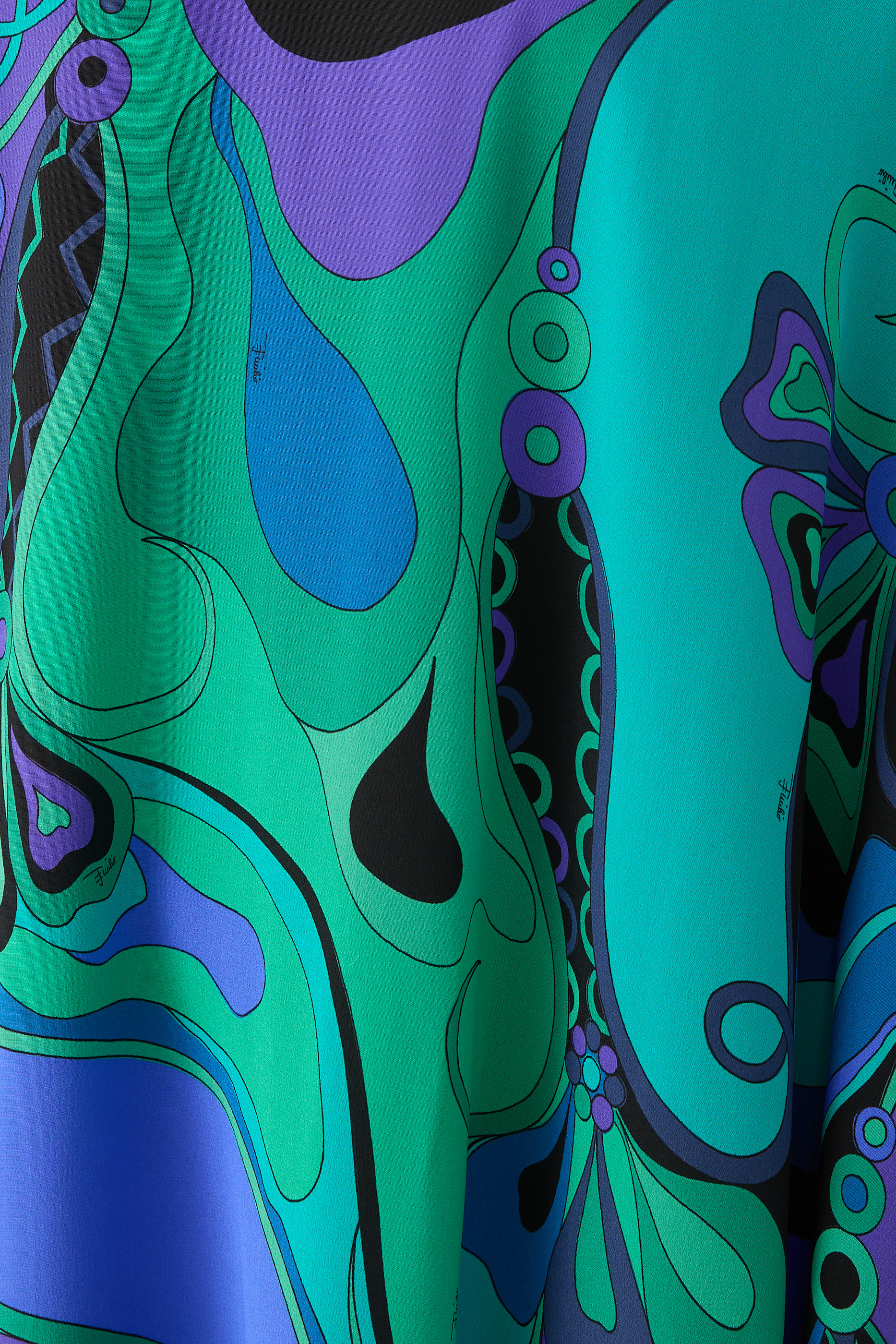 Orchidee Print Silk Kaftan