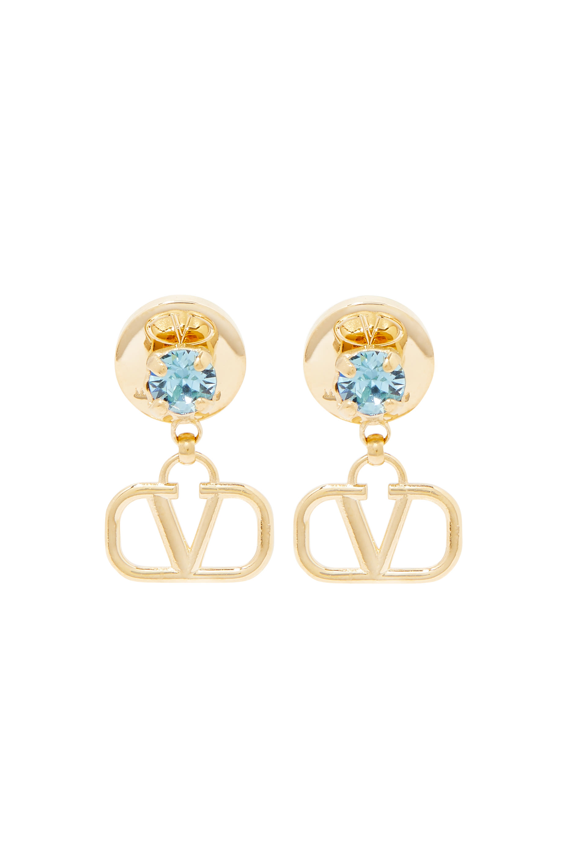 Crystal V Logo Pendant Earrings