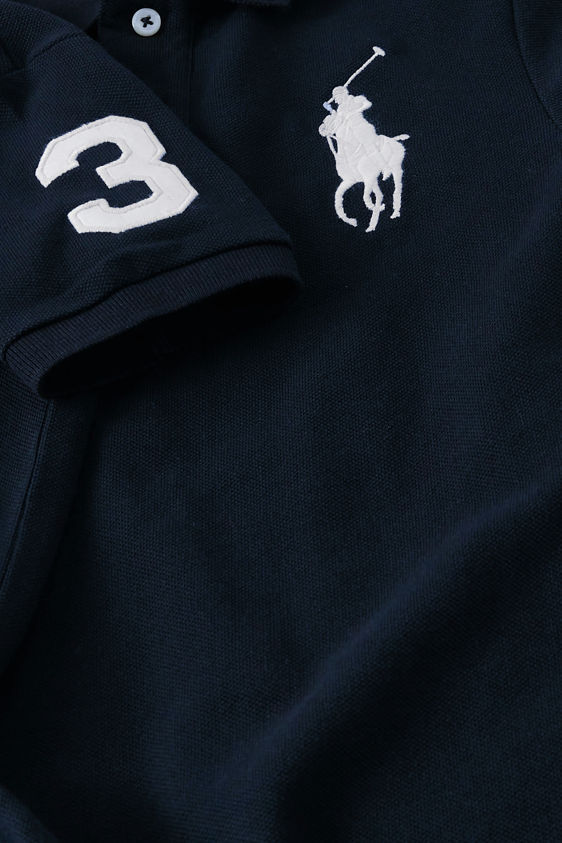 Kids Big Pony Cotton Mesh Polo Shirt