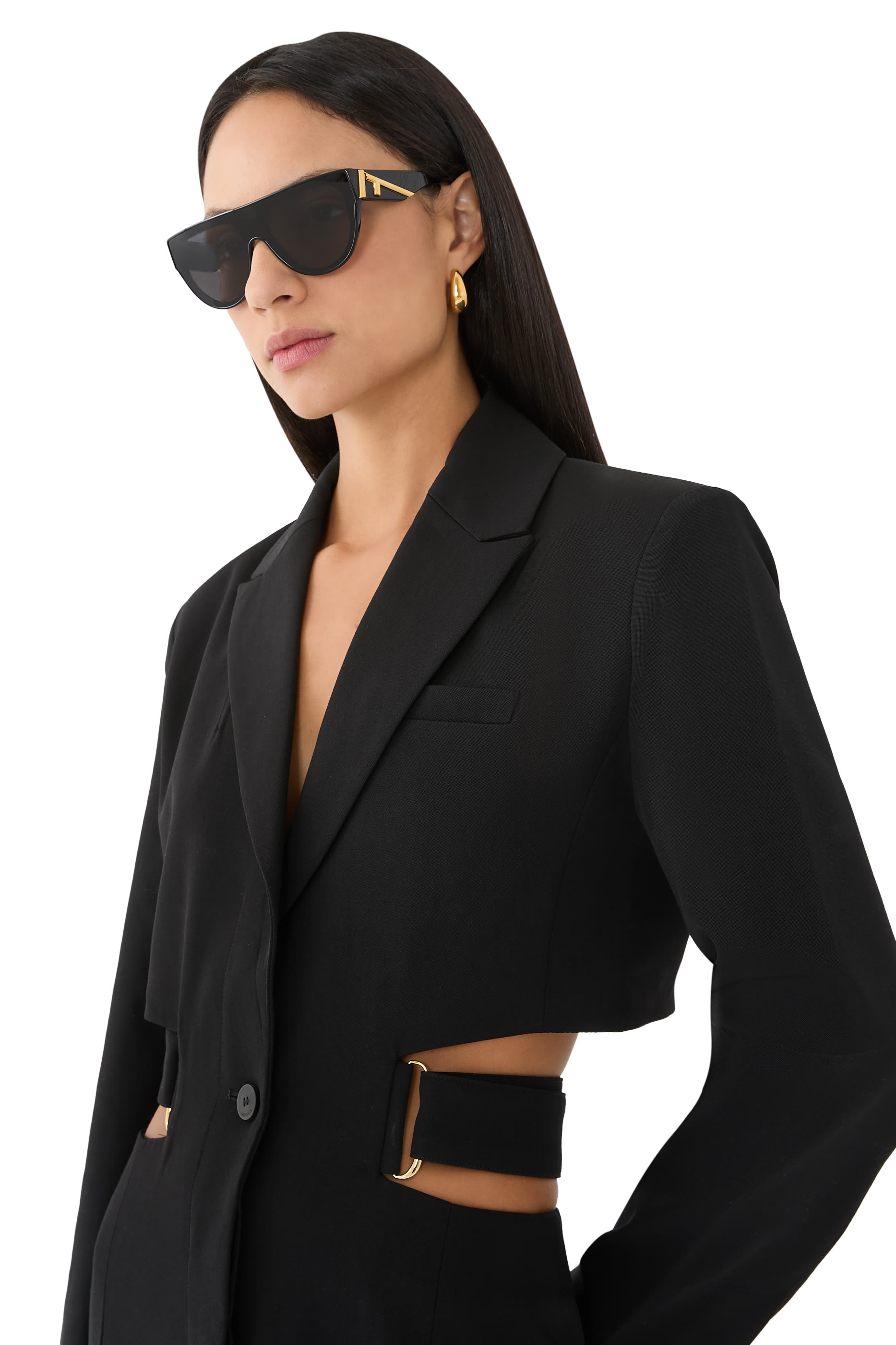 Fendi First Acetate Black Geometric Sunglasses