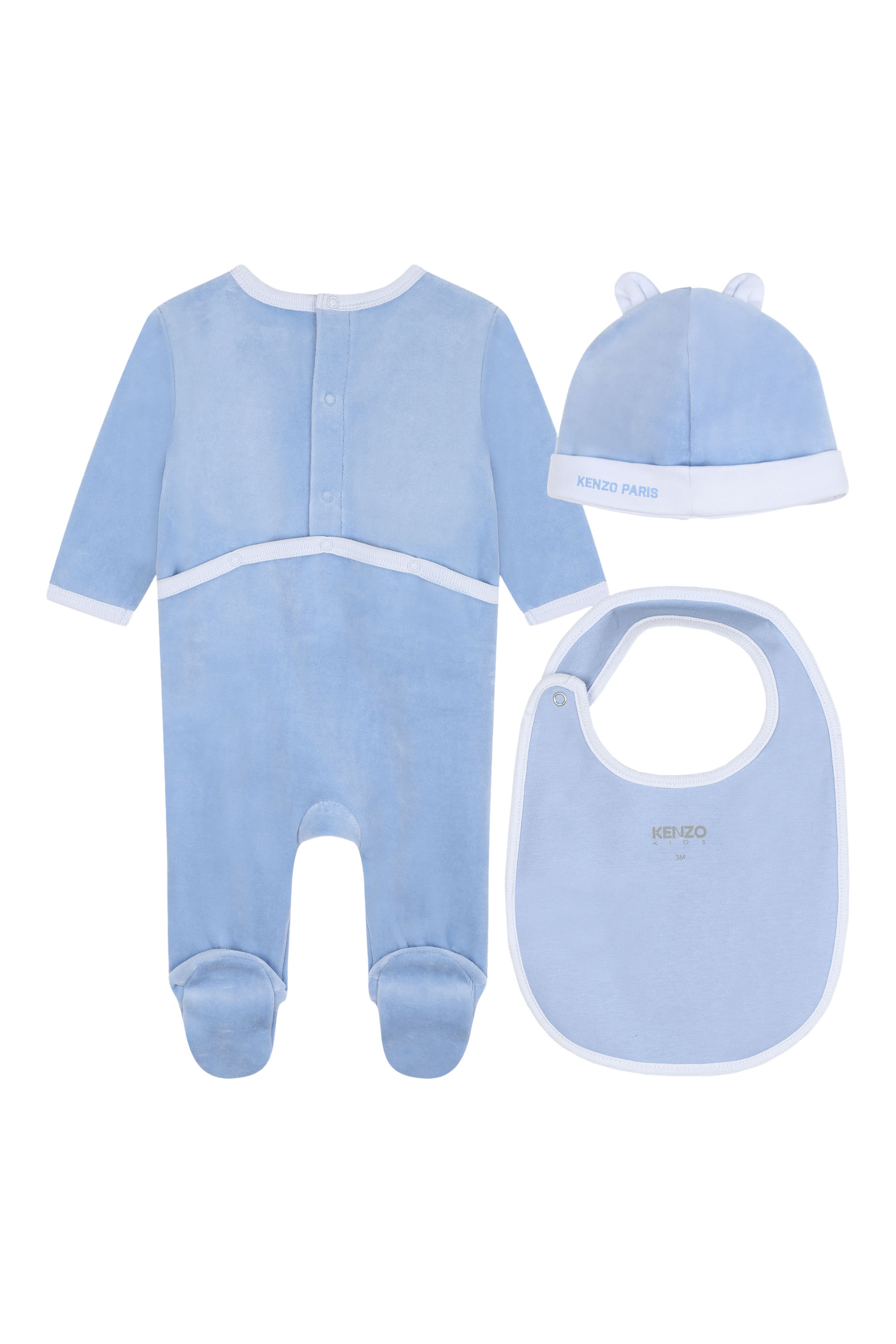 Baby Velour Elephant Babysuit Set