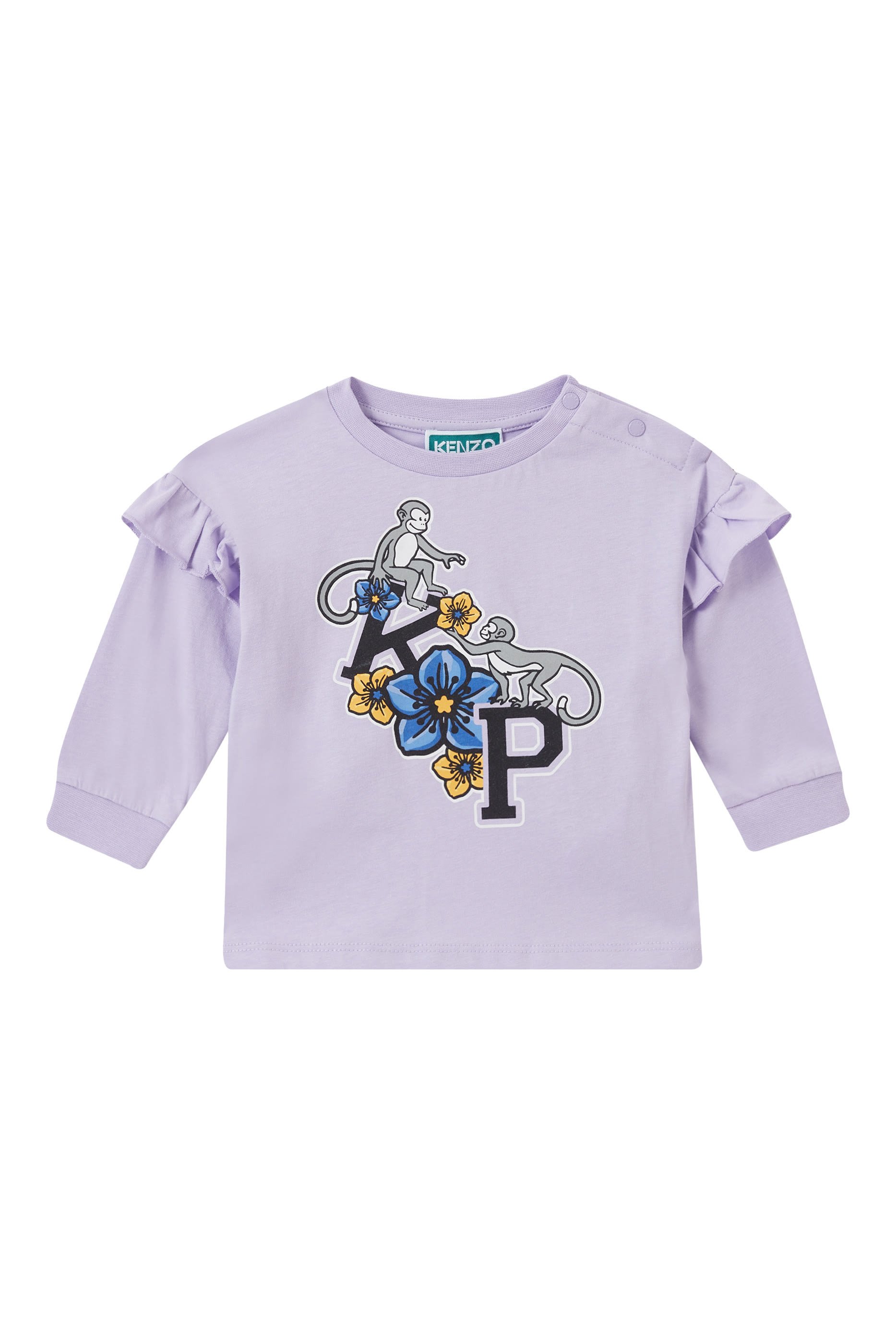 Kids Monkey Flower Long Sleeves Top