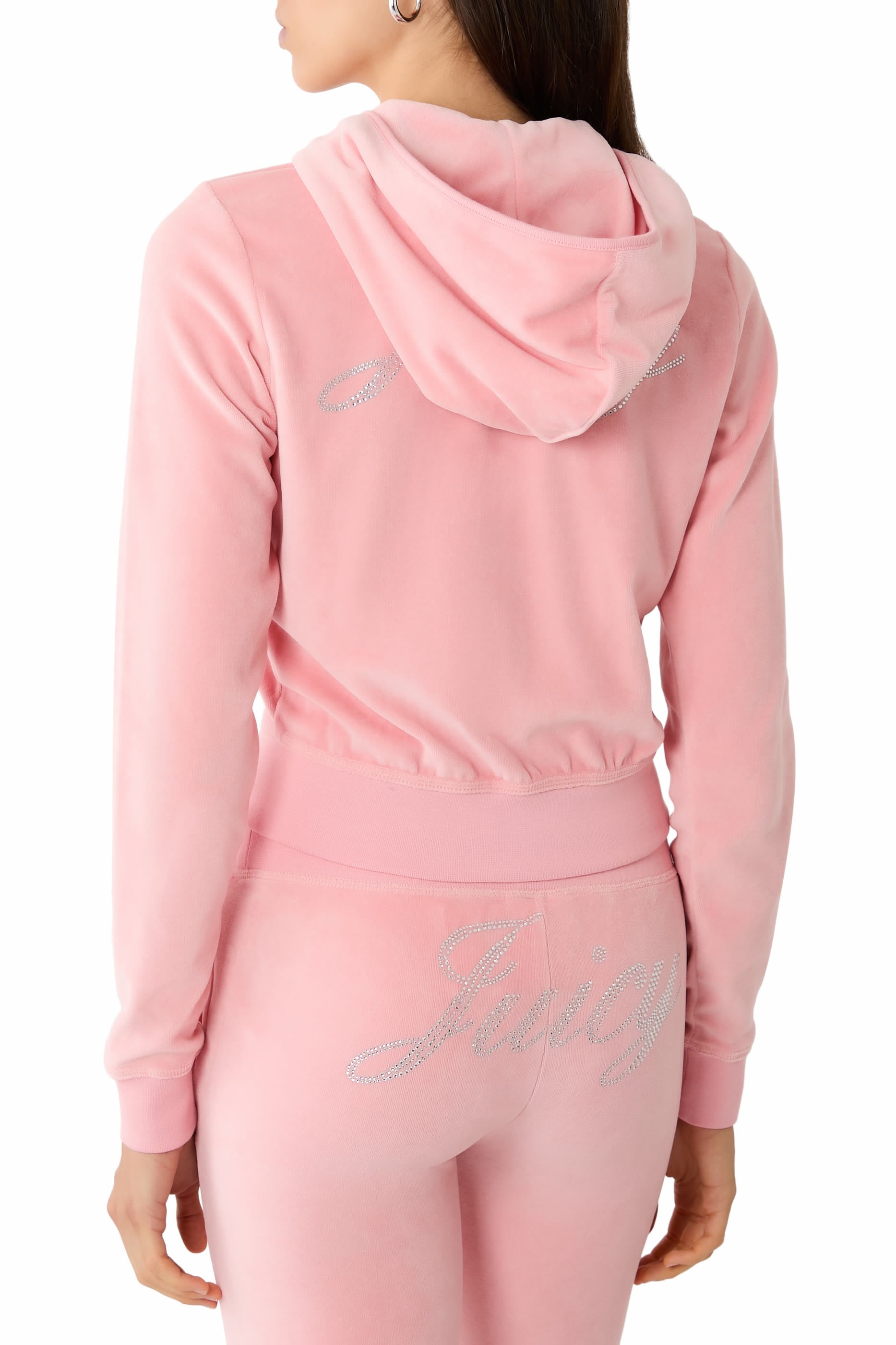 Juicy Script Velour Zip Hoodie