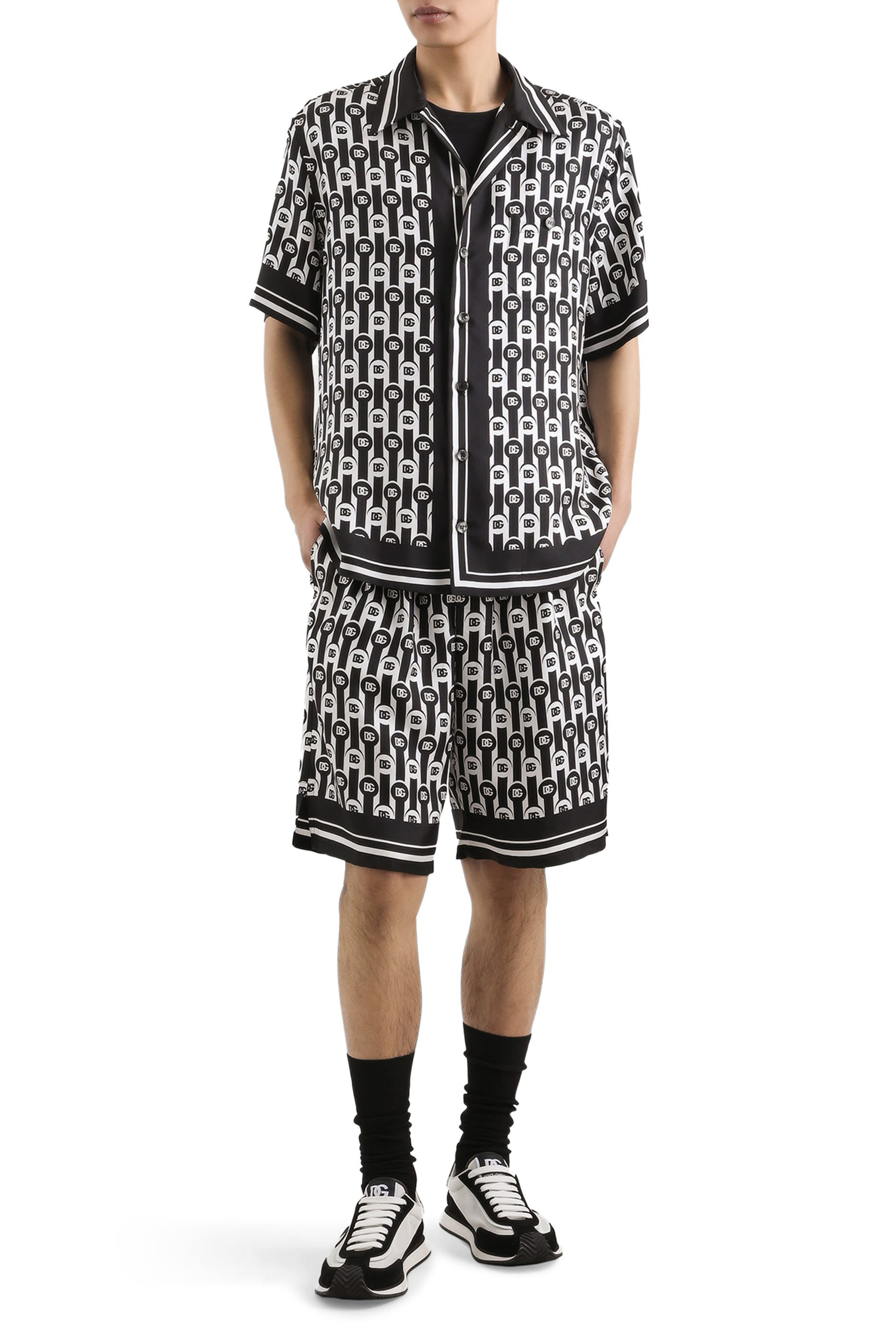 Logo-Print Patterned Shorts